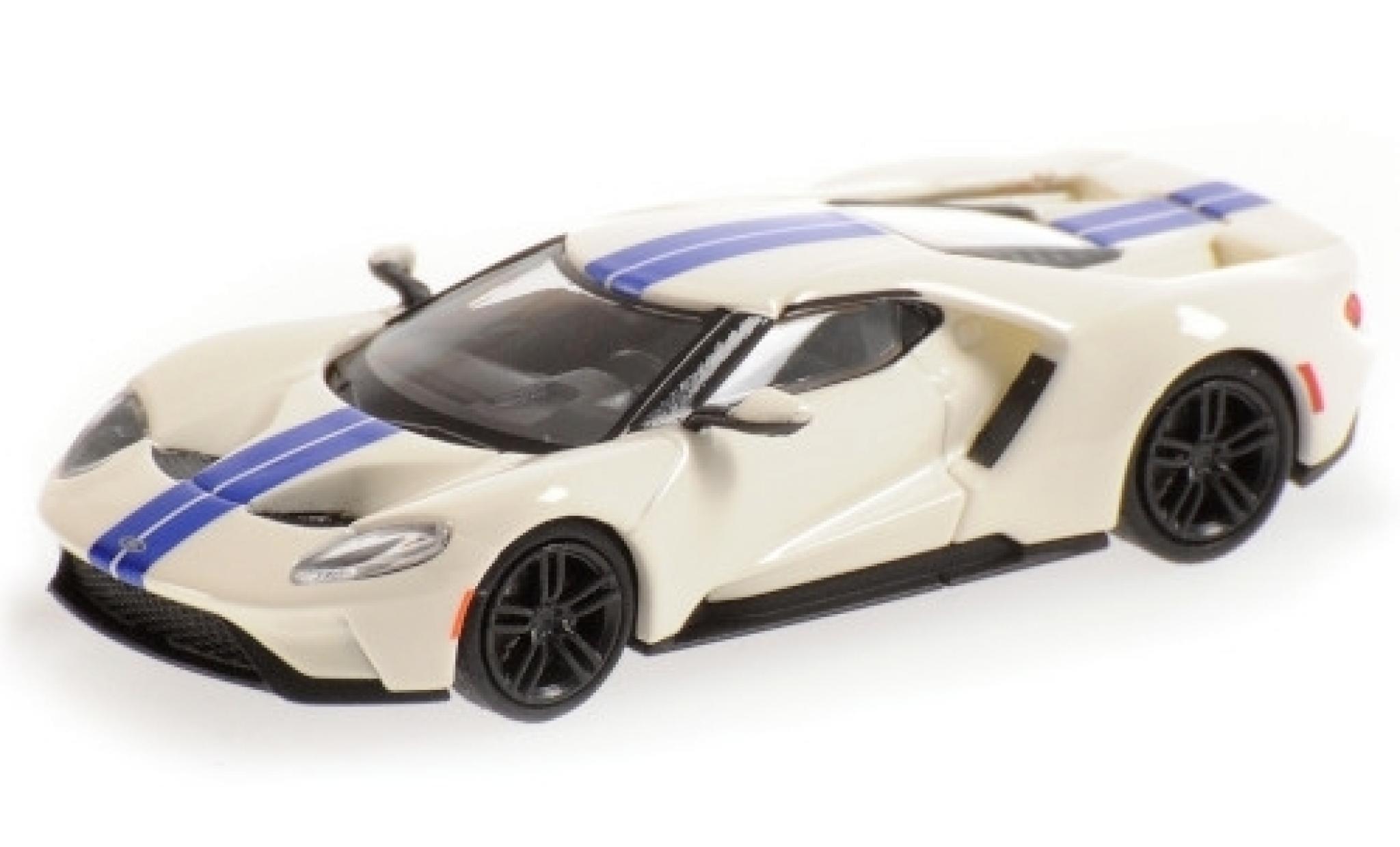 Ford GT 1/87 Minichamps bianco/blu 2018 modellino in miniatura