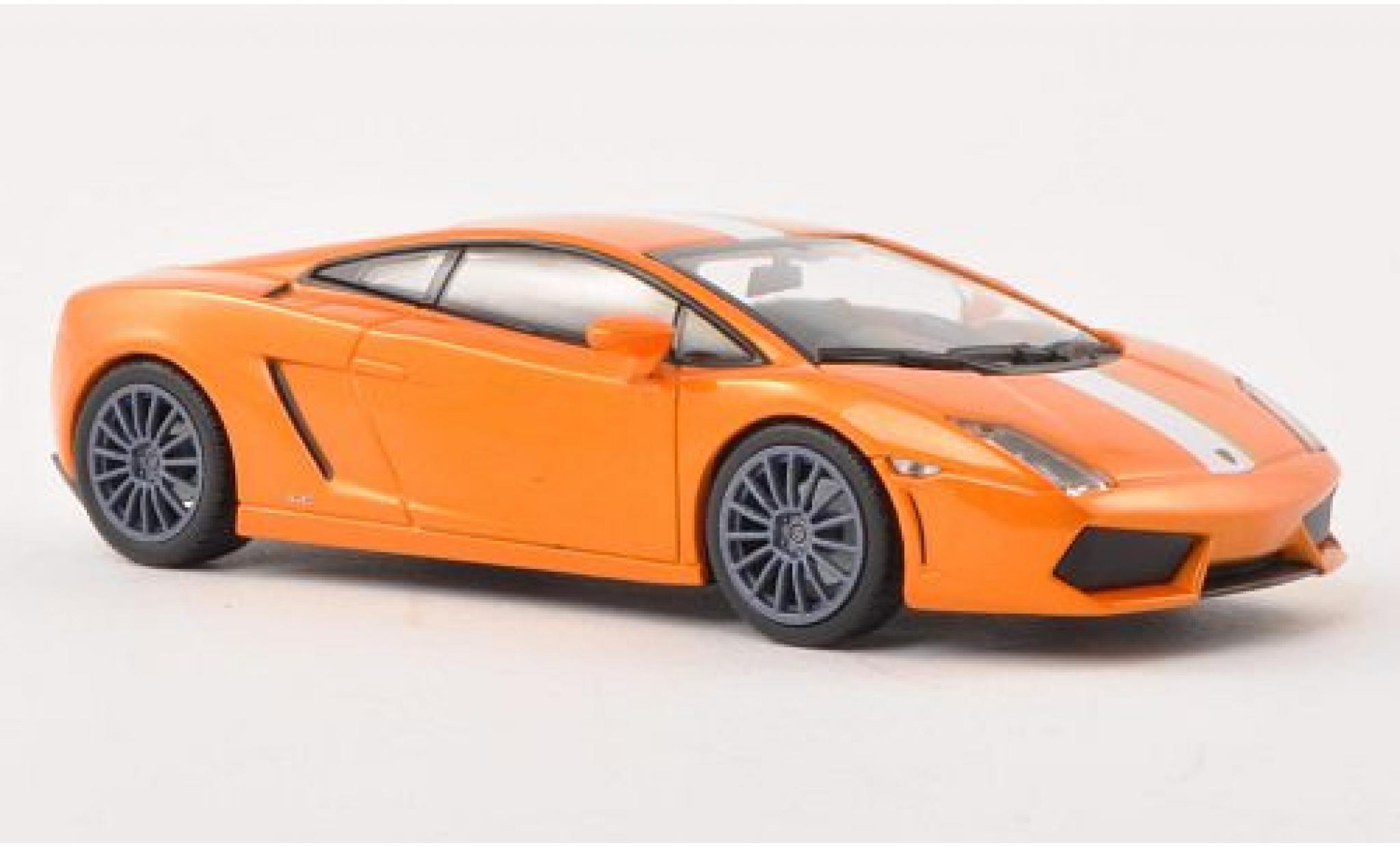 Lamborghini Gallardo 1/43 Minichamps LP550-2 Valentino Balboni metallico orange/bianco 2009 modellino in miniatura