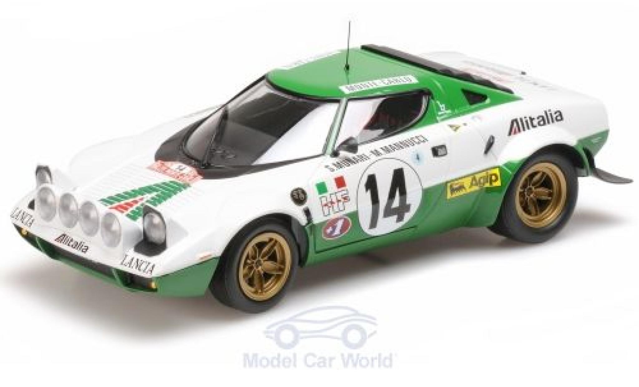 Lancia Stratos 1/18 Minichamps HF No.14 Rallye WM Rallye Monte Carlo 1975 S.Munari/M.Mannucci modellino in miniatura