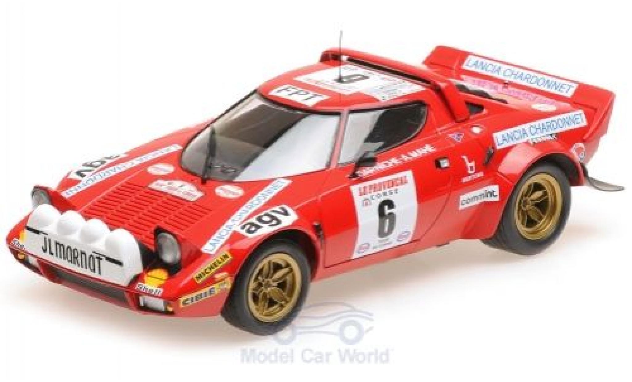 Lancia Stratos 1/18 Minichamps HF No.6 Rallye WM Rallye Tour de Corse 1975 B.Darniche/A.Mahe modellino in miniatura