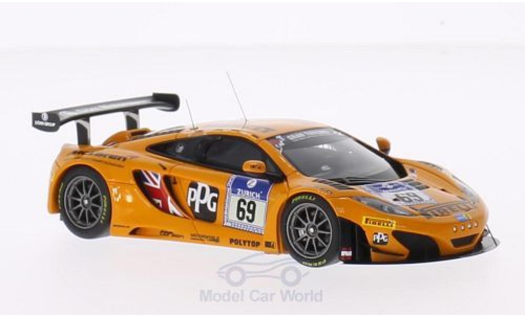 McLaren MP4-12C 1/43 Minichamps 12C GT3 No.69 Doerr Motorsport Pirelli 24h Nürburgring 2014 R.Adams/S.Asch/A.Klasen/A.Parente modellino in miniatura