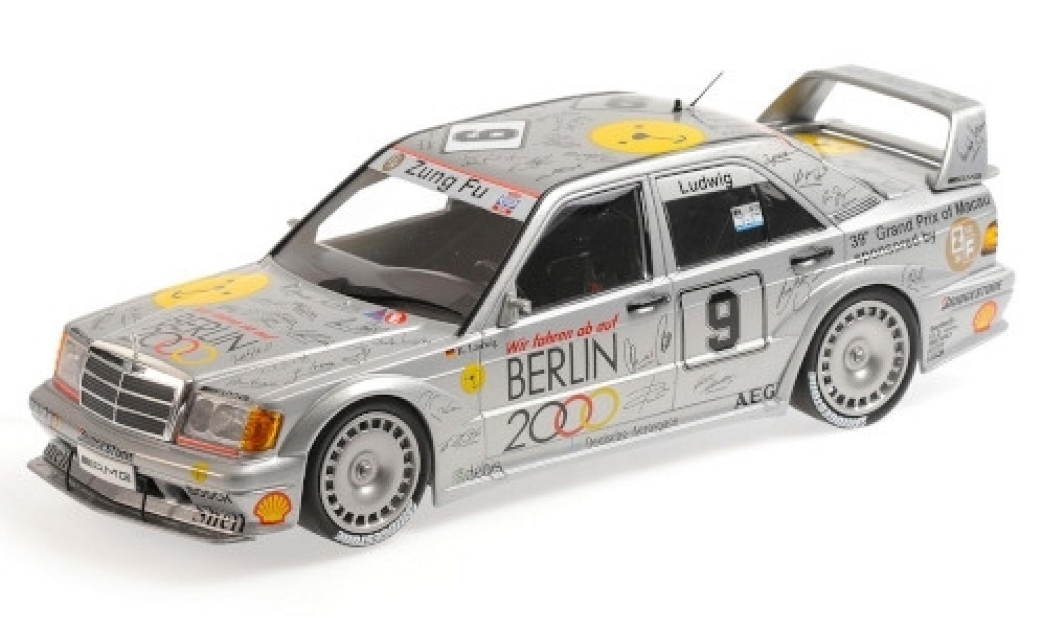 Mercedes 190 1/18 Minichamps E 2.5-16 EVO 2 No.9 Zung Fu Berlin 2000 Macau Guia Race 1992 K.Ludwig modellino in miniatura