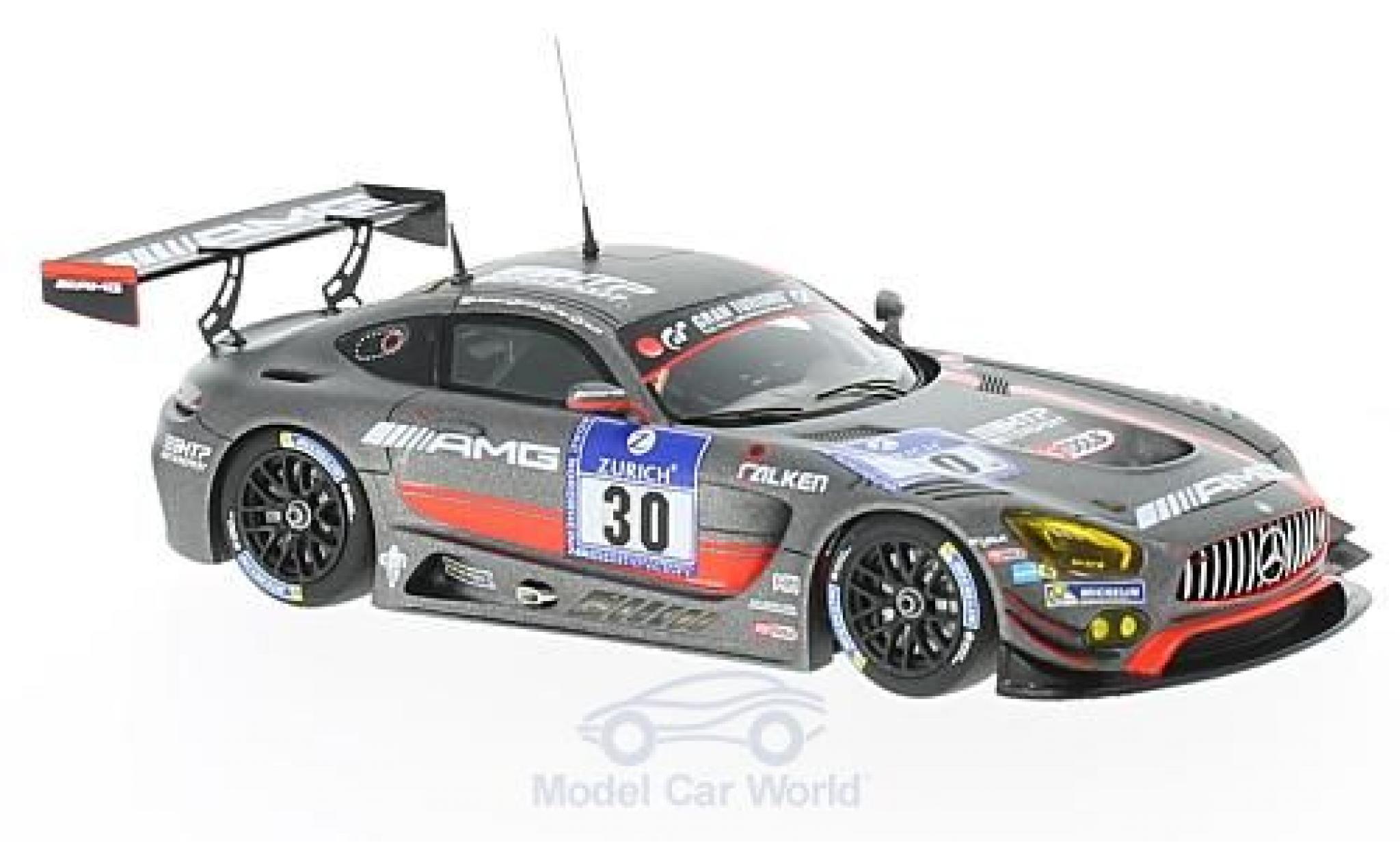 Mercedes AMG GT 1/43 Minichamps 3 No.30 AMG-Team HTP Motorsport 24h Nürburgring 2016 D.Baumann/M.Buhk/S.Mücke/T.Jäger modellino in miniatura