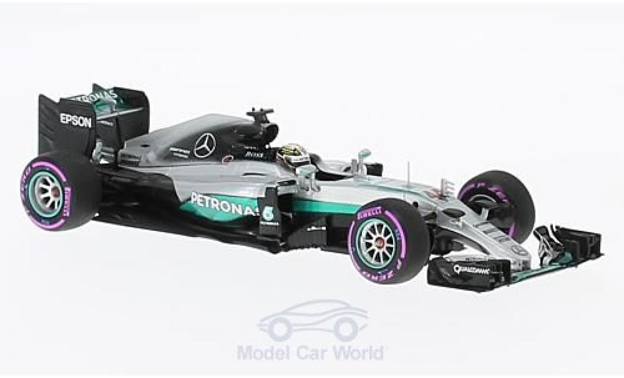 Mercedes F1 1/43 Minichamps W07 Hybrid No.44 AMG Petronas Team Formel 1 GP Abu Dhabi 2016 L.Hamilton modellino in miniatura