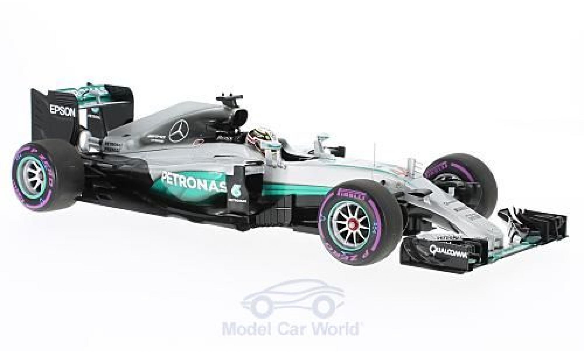 Mercedes F1 1/18 Minichamps W07 Hybrid No.44 AMG Petronas Team Petronas Formel 1 GP Abu Dhabi 2016 L.Hamilton modellino in miniatura