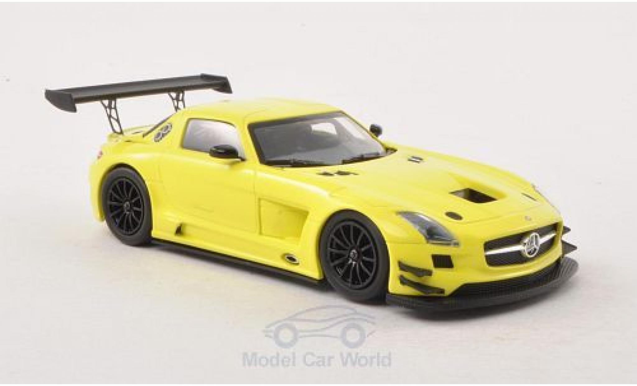 Mercedes SLS 1/43 Minichamps AMG GT3 giallo 2011 Plain Body Version modellino in miniatura