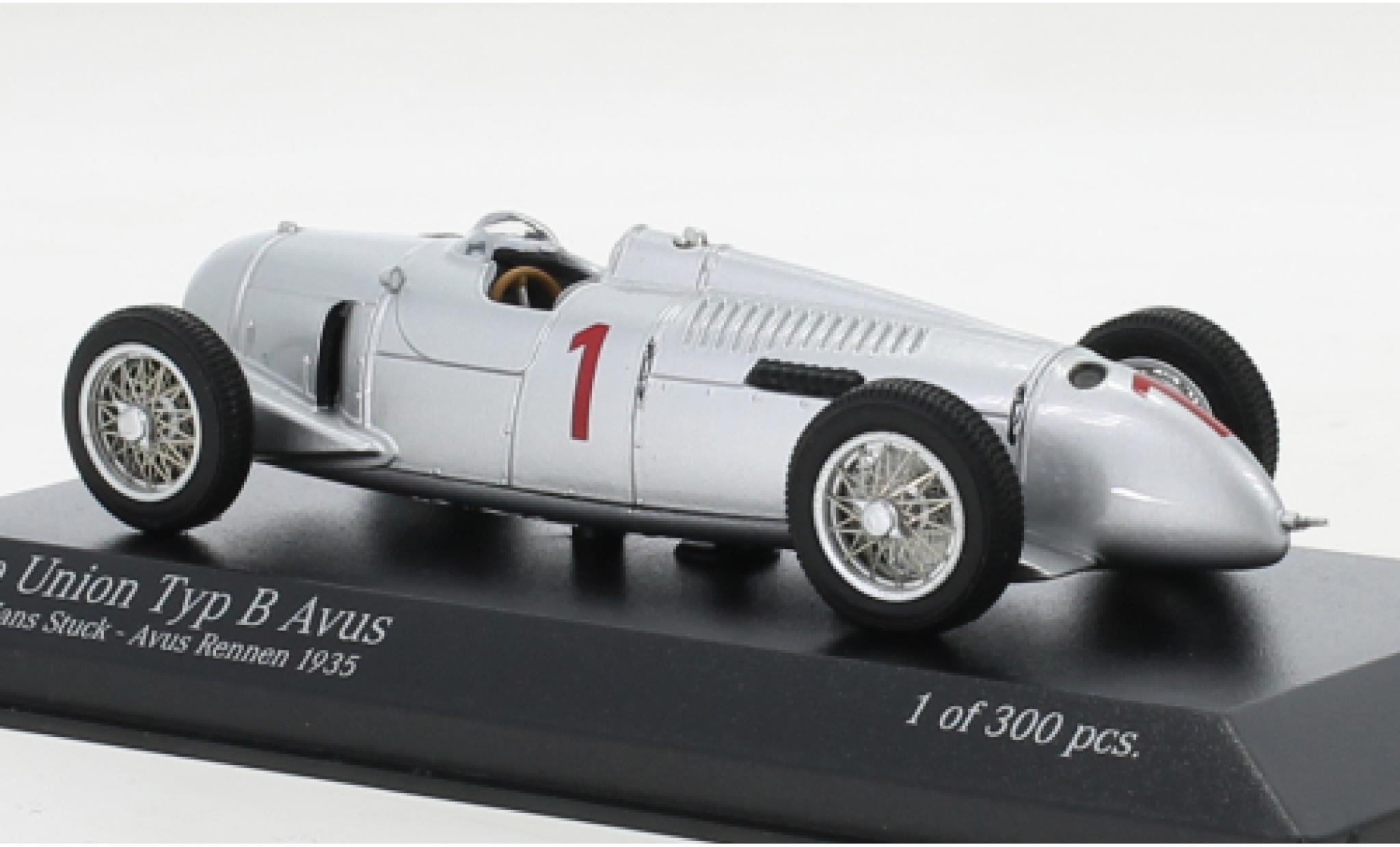 Auto Union Typ B 1/43 Minichamps No.1 Avus 1935 modellino in miniatura