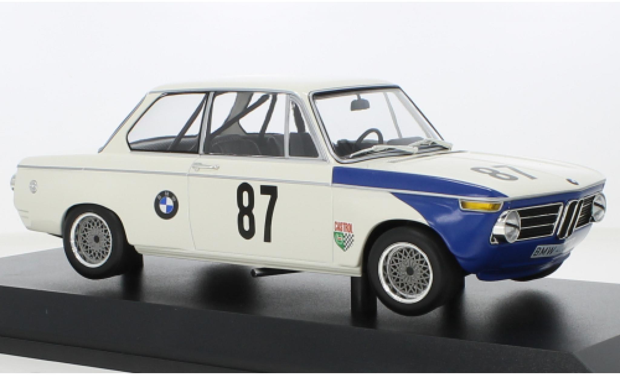Bmw 2002 1/18 Minichamps tIK No.87 ETCC Brünn 1969 modellino in miniatura