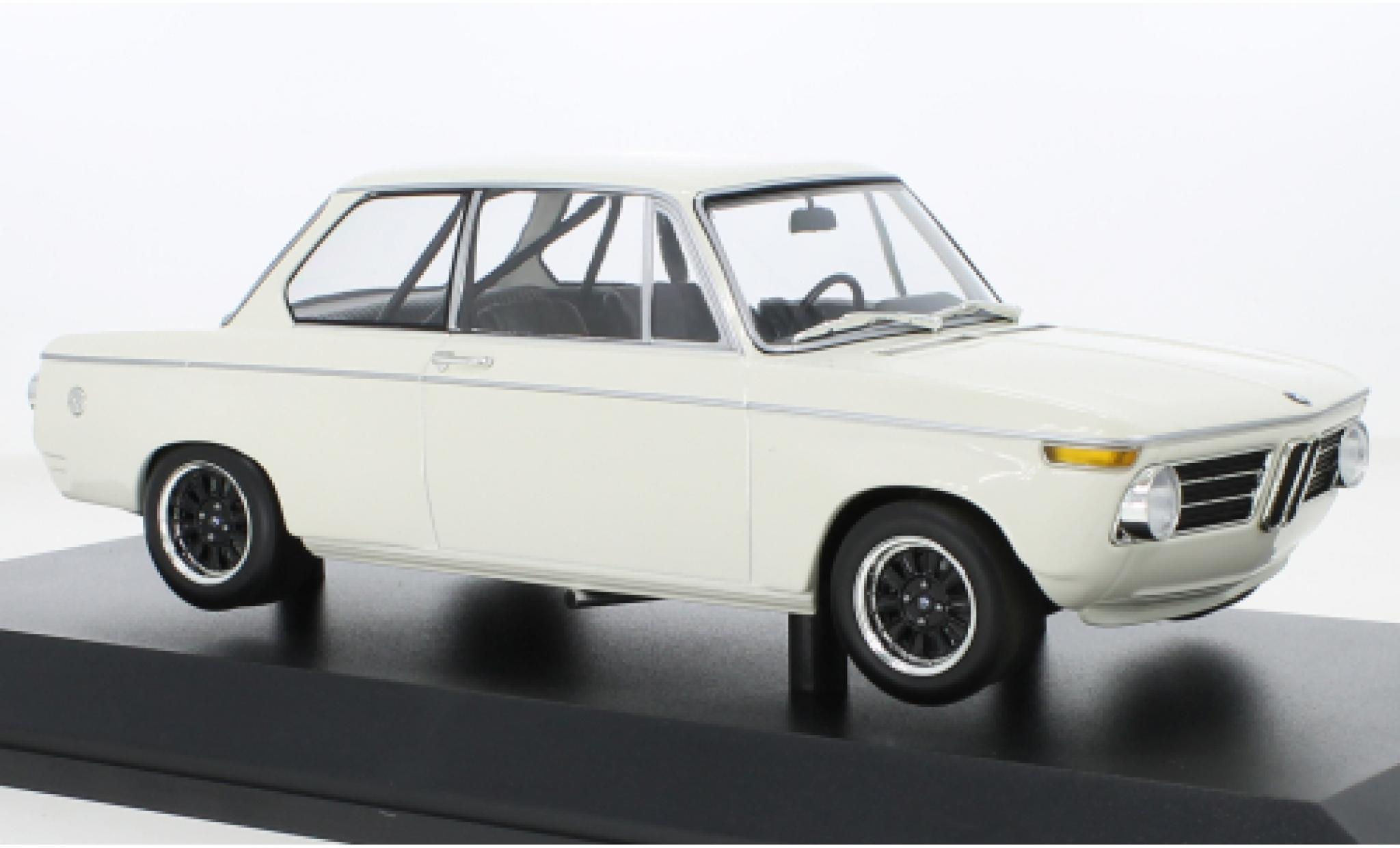 Bmw 2002 1/18 Minichamps bianco 1970 modellino in miniatura