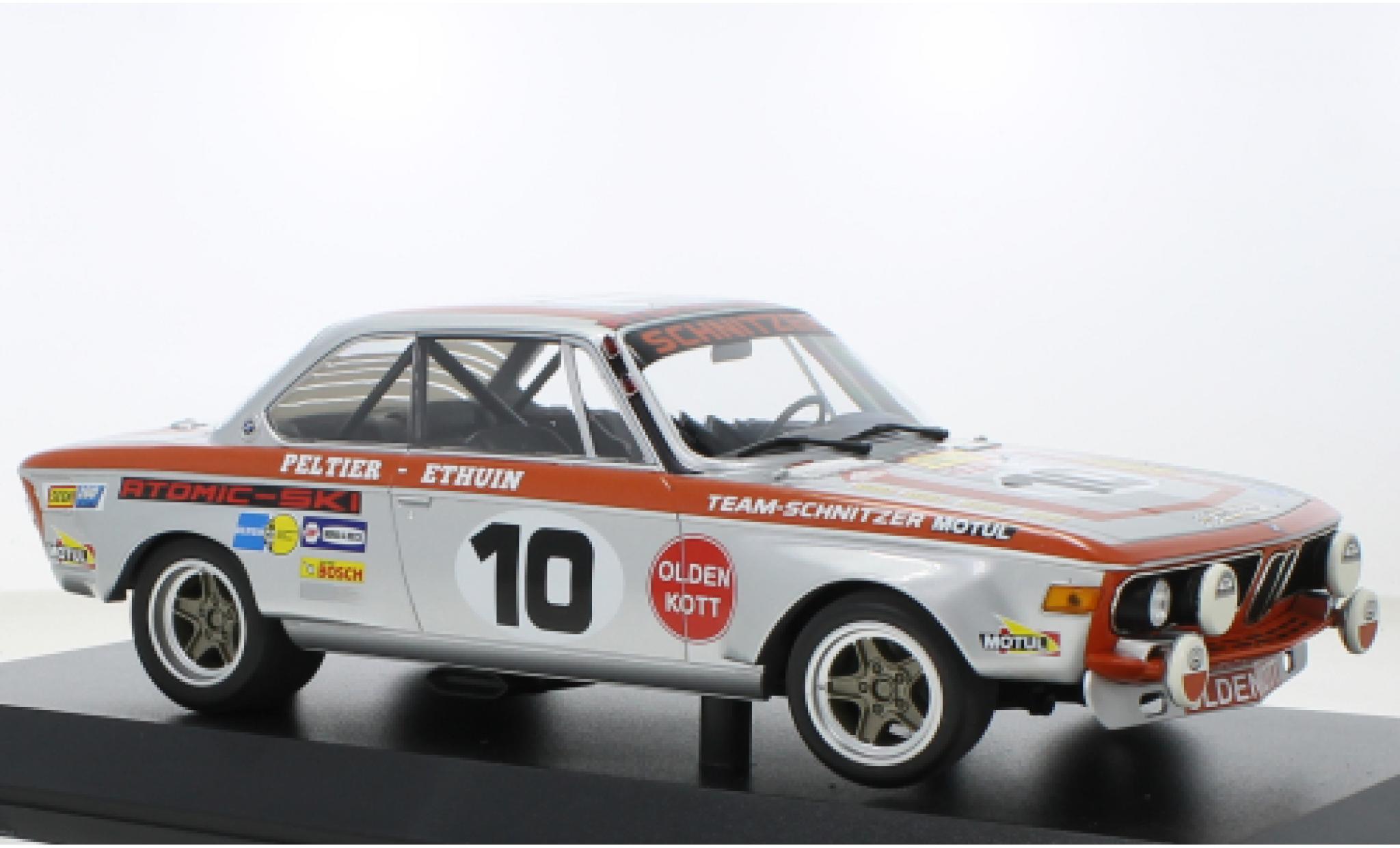 Bmw 2800 1/18 Minichamps CS No.10 24h Spa 1972 modellino in miniatura