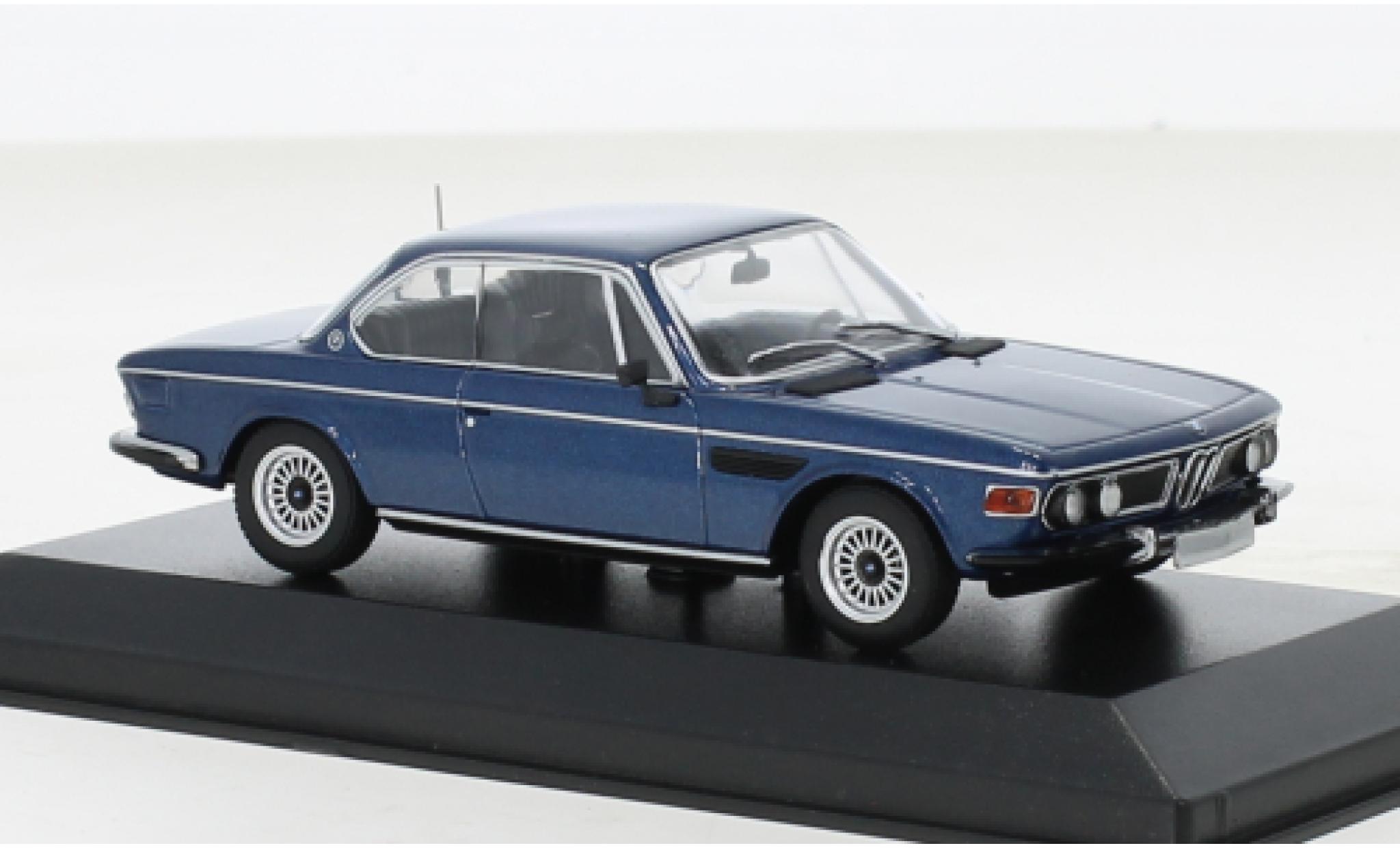 Bmw 3.0 1/43 Minichamps CS metallise blu 1968 modellino in miniatura
