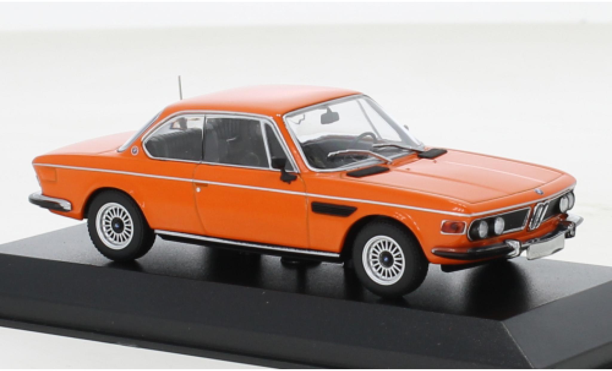 Bmw 3.0 1/43 Minichamps CS orange 1969 modellino in miniatura