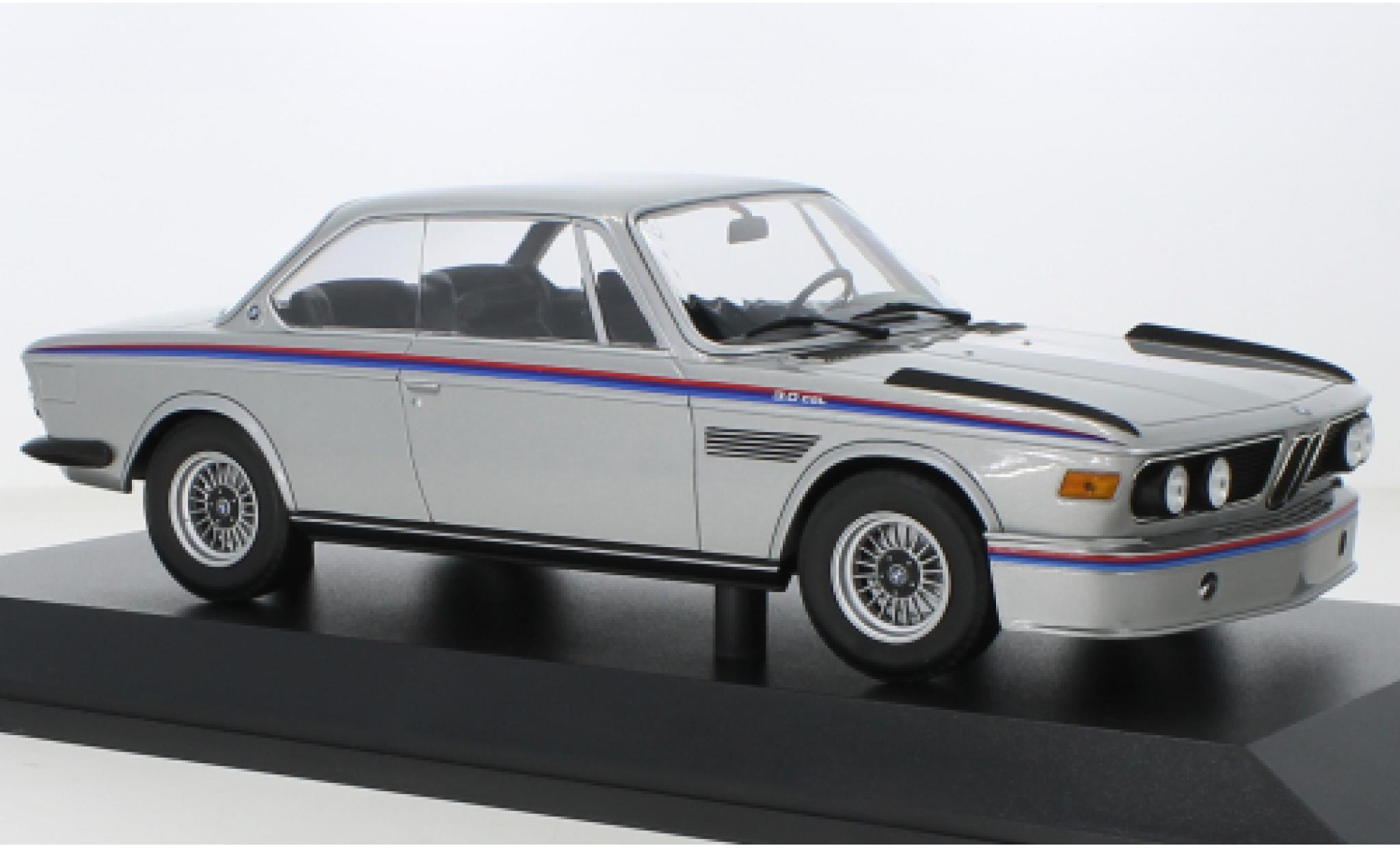 Bmw 3.0 1/18 Minichamps CSL grigio/Dekor 1973 modellino in miniatura