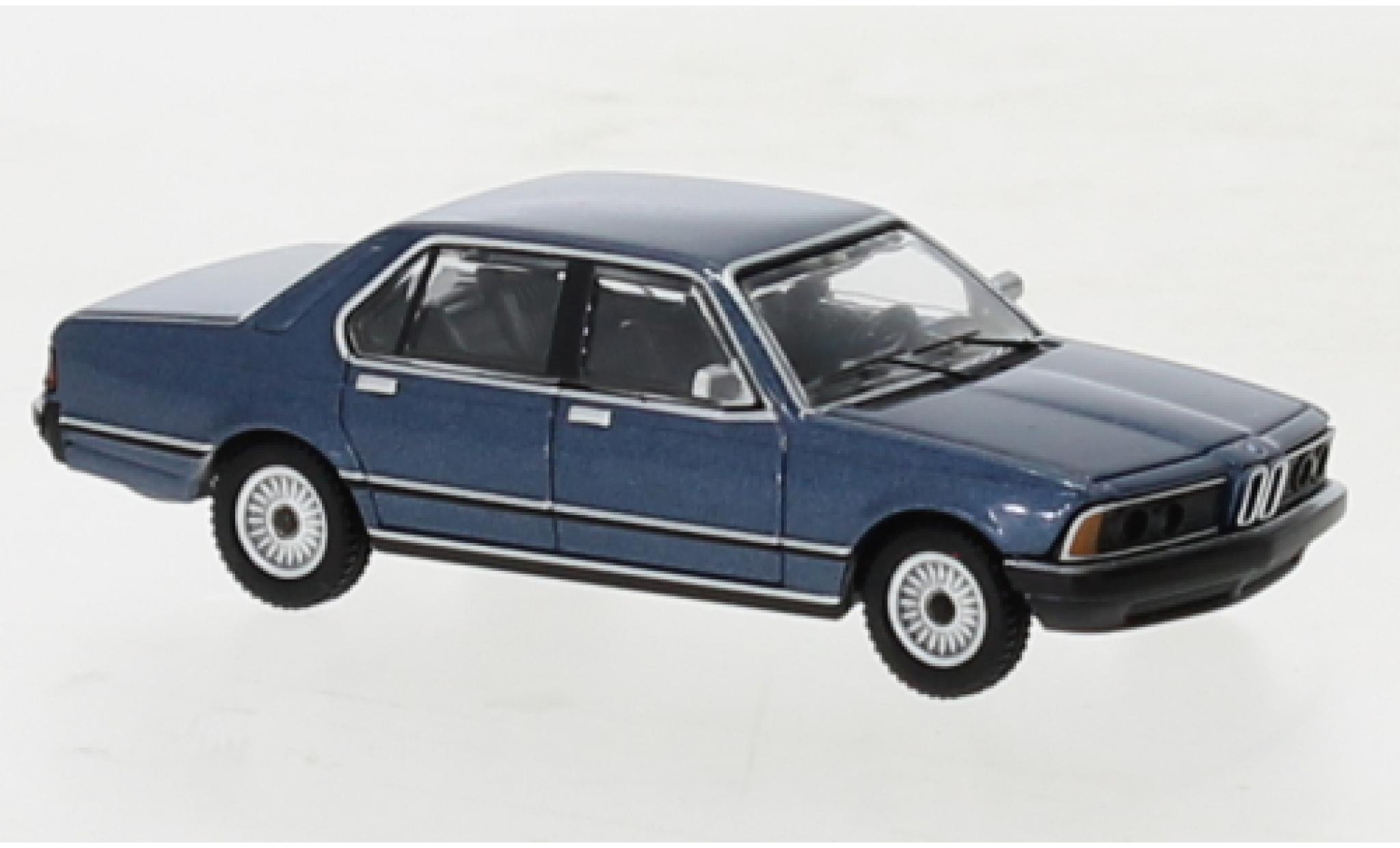 Bmw 733 1/87 Minichamps i (E23) metallise blu 1977 modellino in miniatura