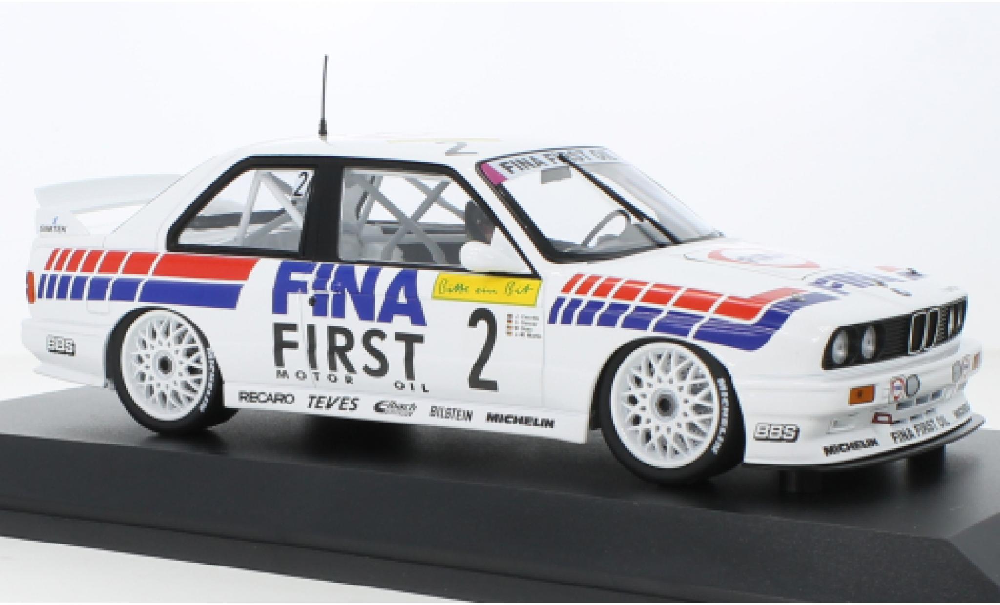 Bmw M3 1/18 Minichamps (E30) No.2 Fina Motorsport Team Fina 24h Spa Francorchamps 1992 modellino in miniatura