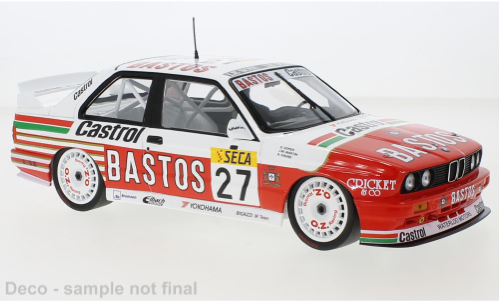 Bmw M3 1/18 Minichamps (E30) No.27 Bigazzi Team Bastos 24h Spa Francorchamps 1990 modellino in miniatura