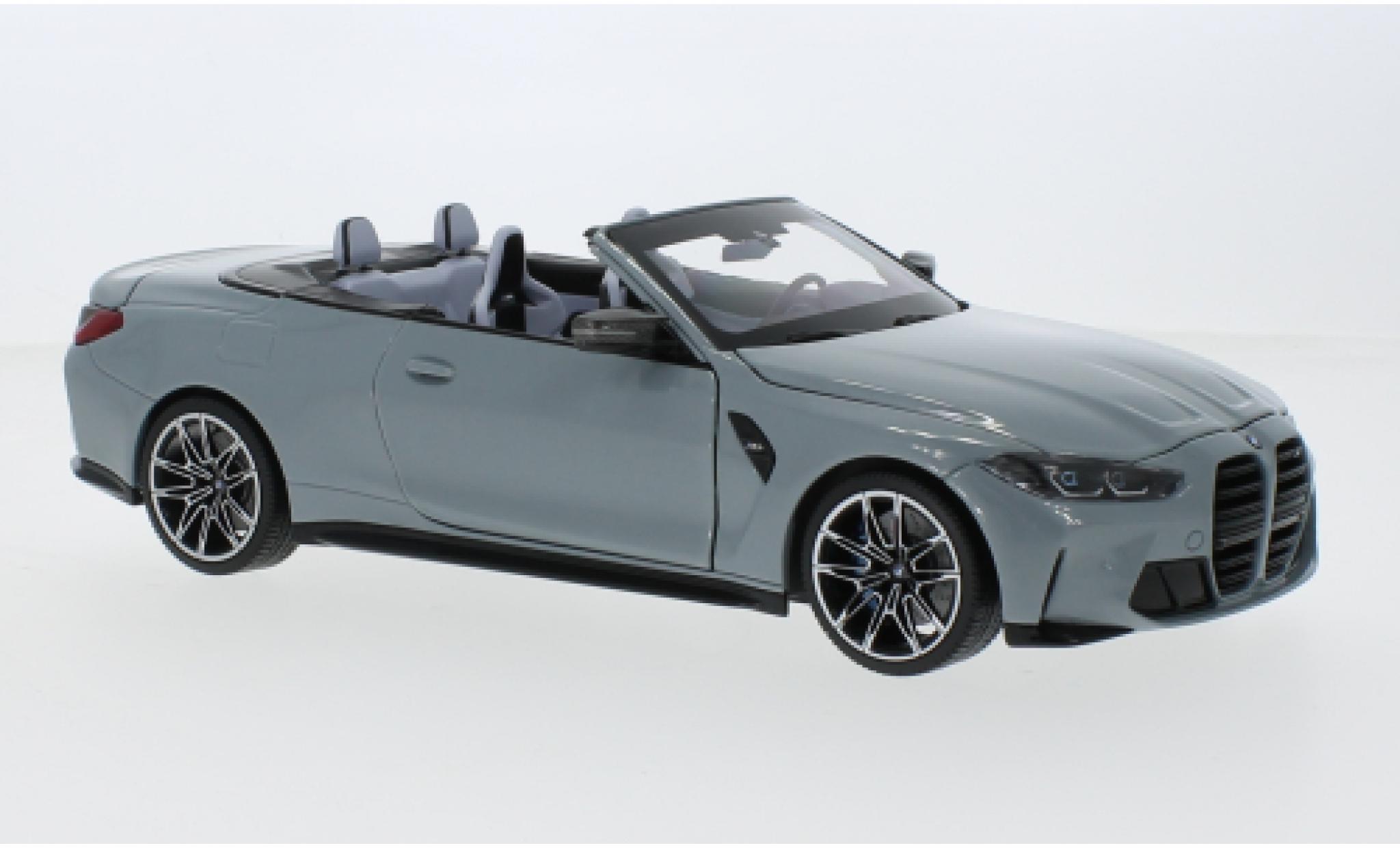 Bmw M4 1/18 Minichamps cabriolet metallise grigio 2020 modellino in miniatura