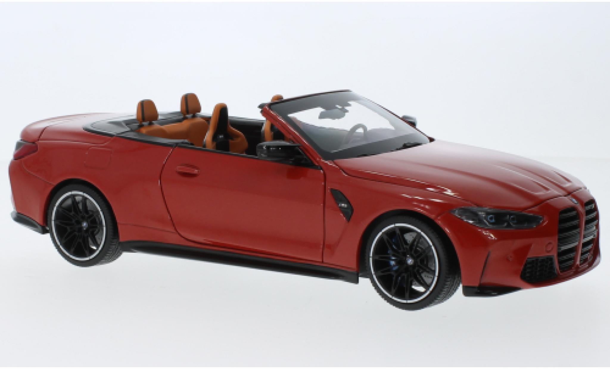 Bmw M4 1/18 Minichamps cabriolet metallise rosso 2020 modellino in miniatura