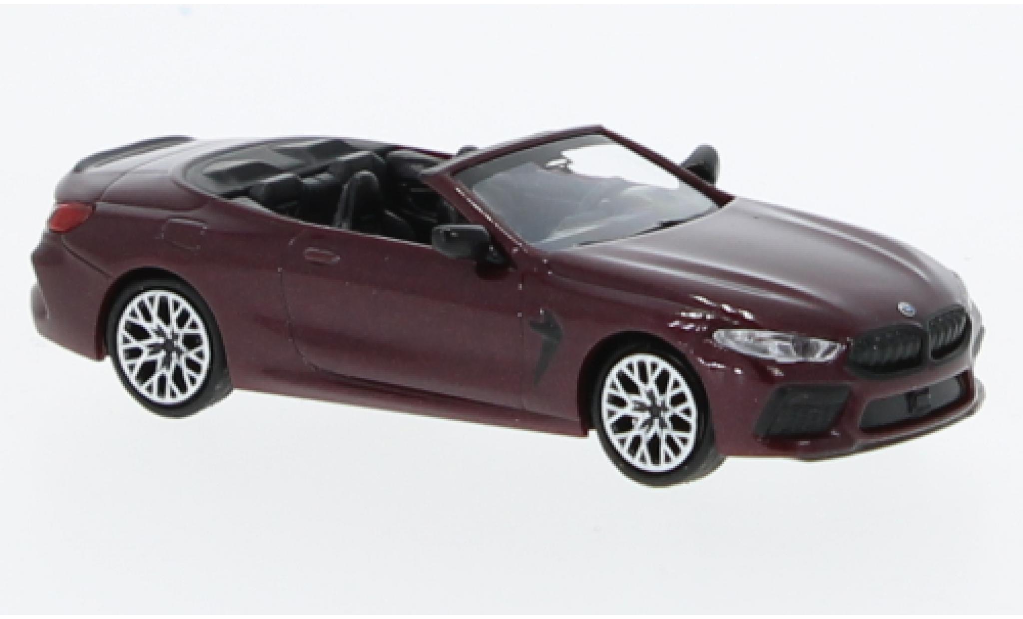Bmw M8 1/87 Minichamps Competiton cabriolet (G14) metallise rosso foncé 2019 modellino in miniatura