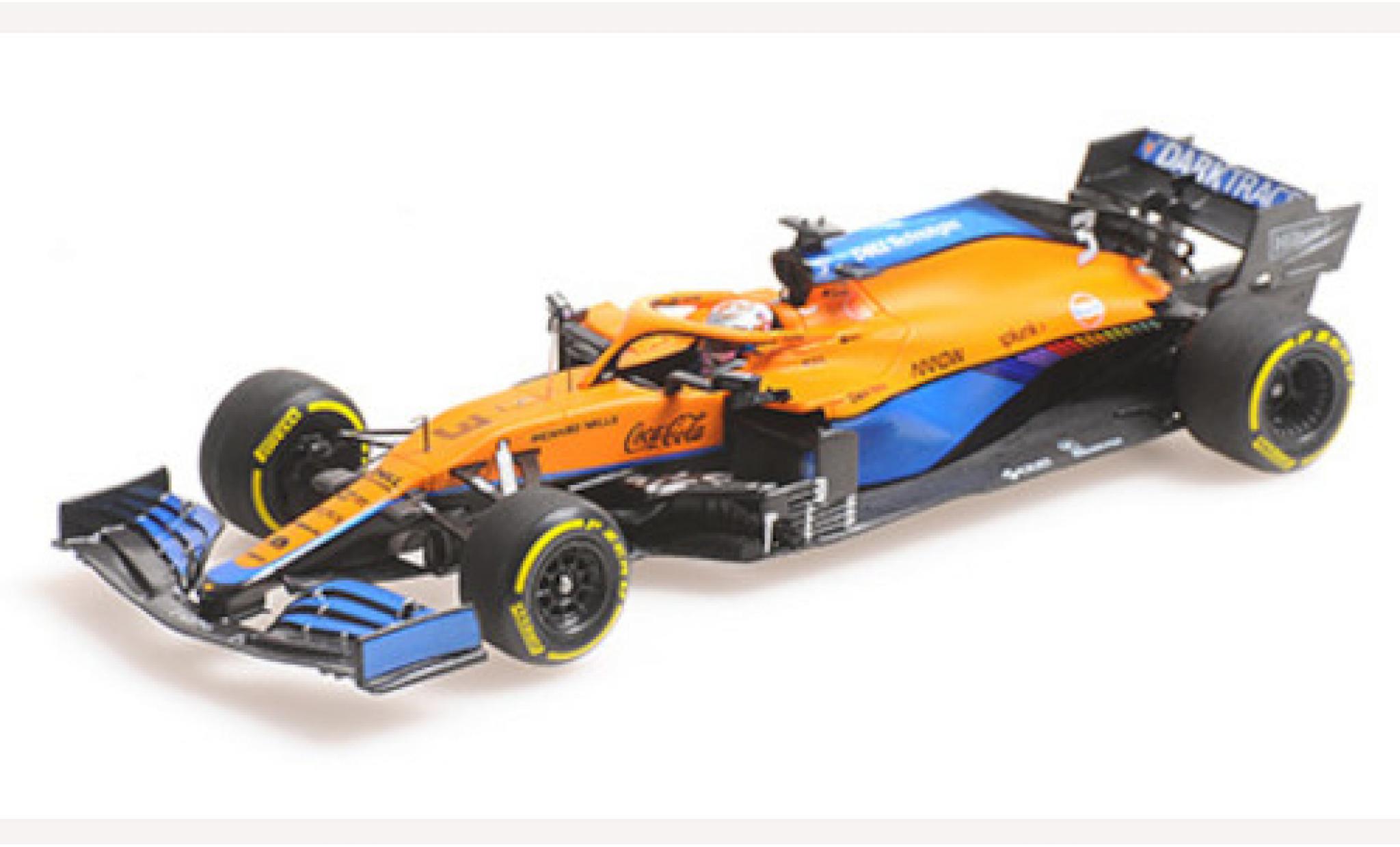 McLaren F1 1/43 Minichamps MCL35M No.3 Team formule 1 GP Bahrain 2021 modellino in miniatura