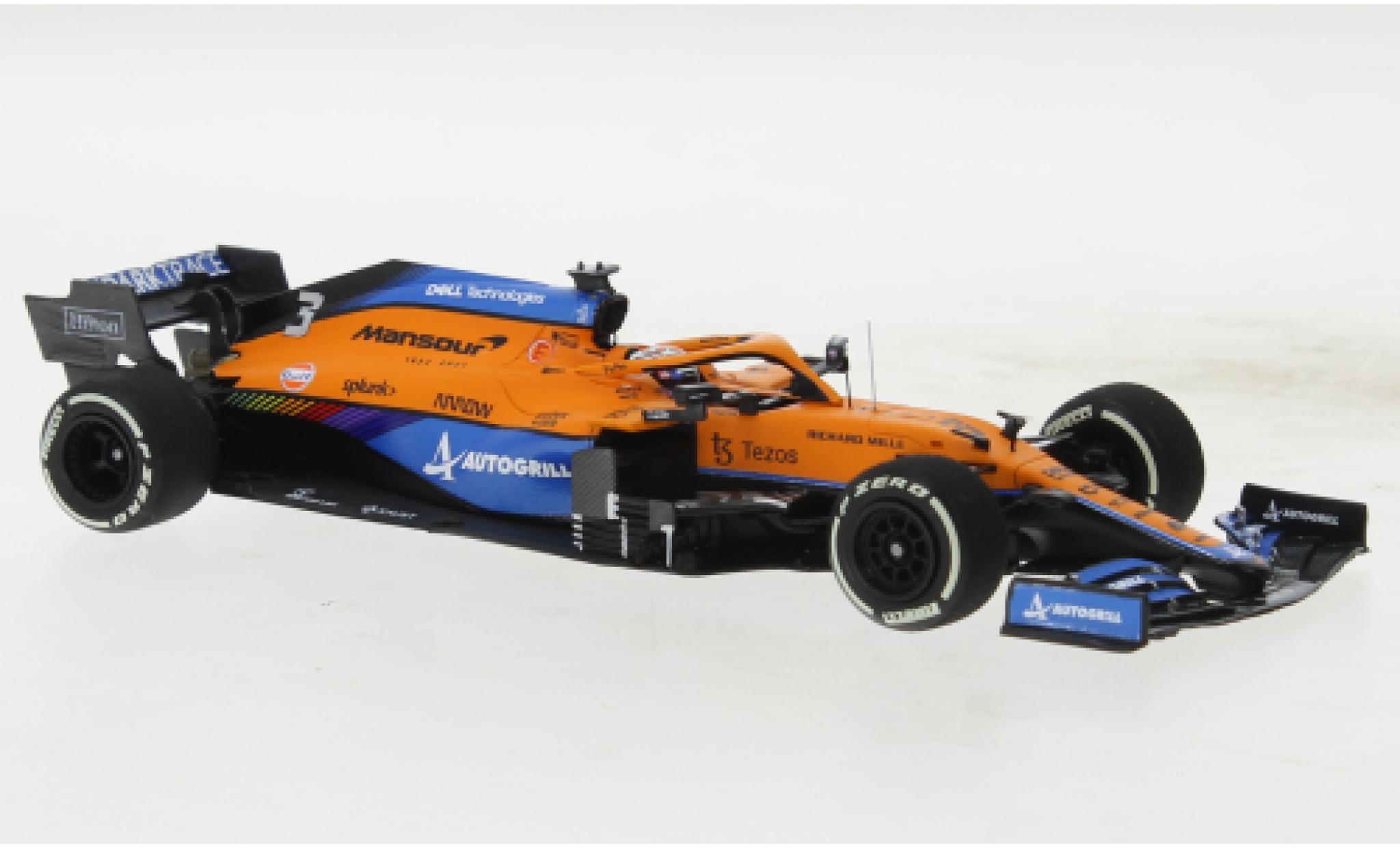 McLaren F1 1/43 Minichamps MCL35M No.3 Team formule 1 GP France 2021 modellino in miniatura