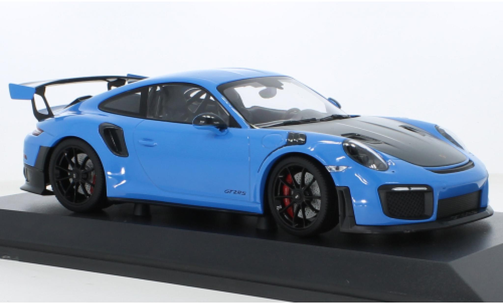 Porsche 991 GT2 RS 1/18 Minichamps 911 (.2) blu 2018 modellino in miniatura