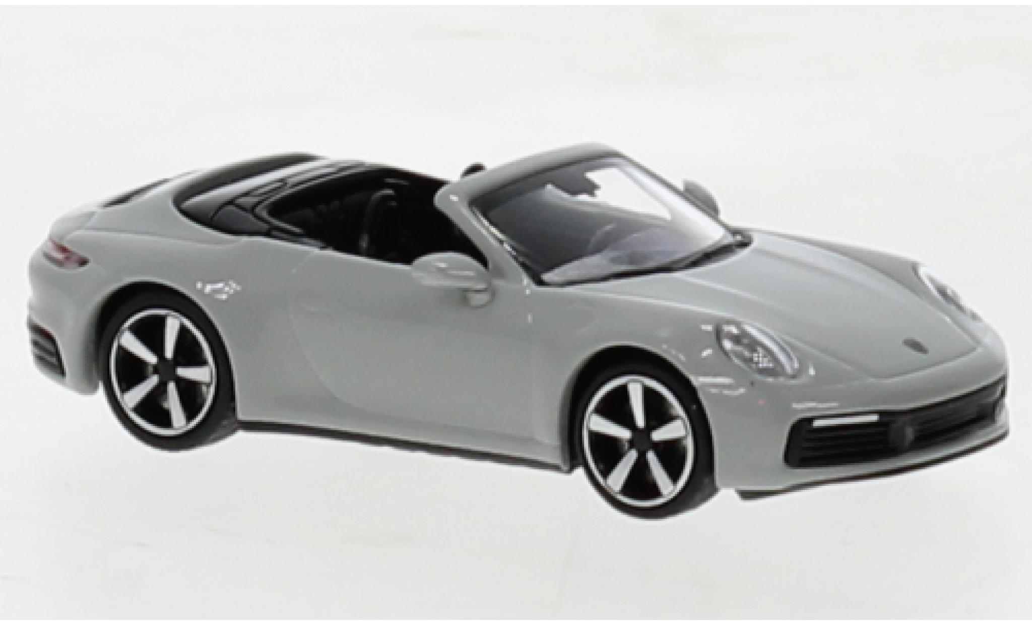 Porsche 992 4S 1/87 Minichamps 911  Carrera cabriolet grigio 2019 modellino in miniatura