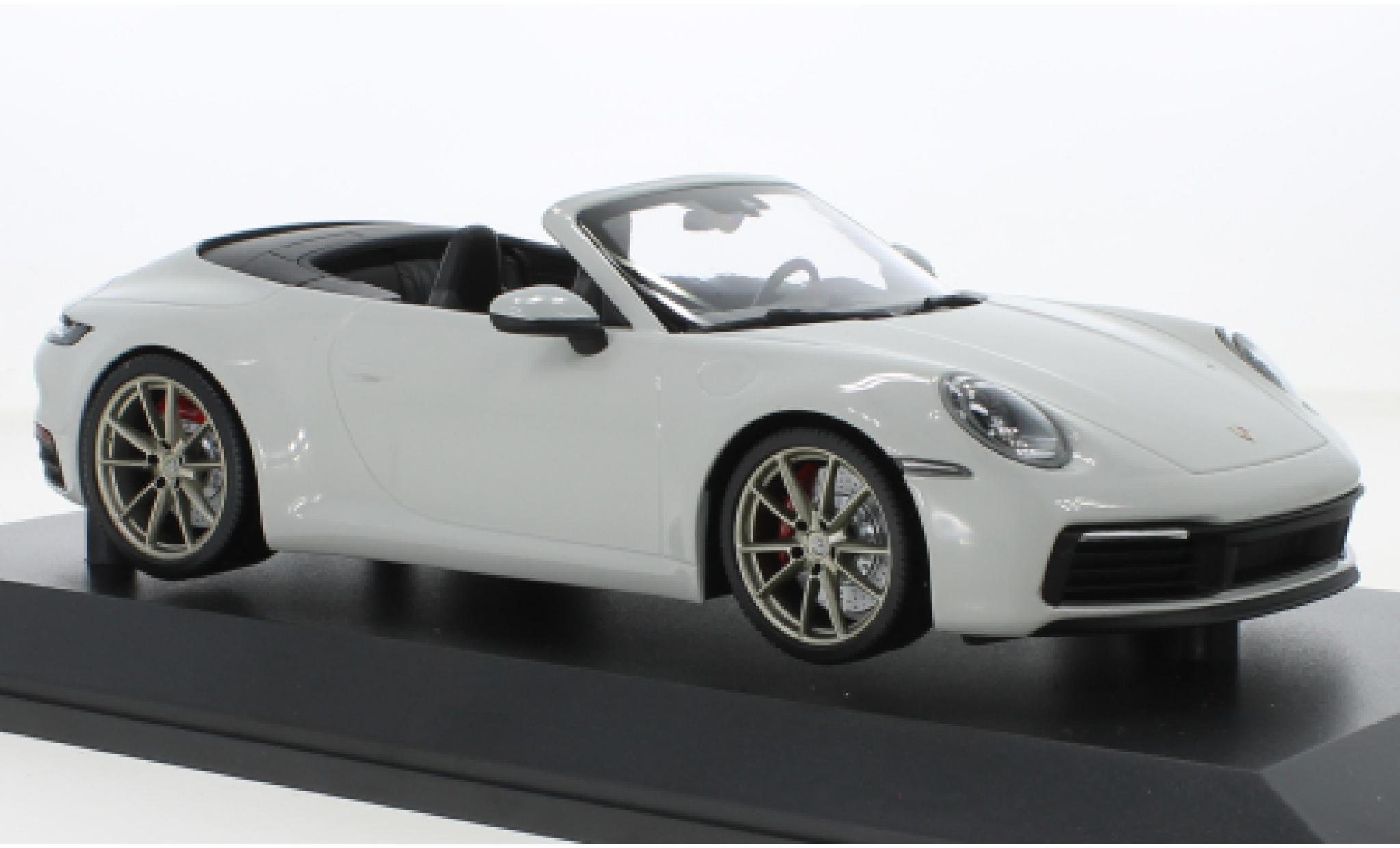 Porsche 992 4S 1/18 Minichamps 911  Carrera Cabriolet grigio 2019 modellino in miniatura