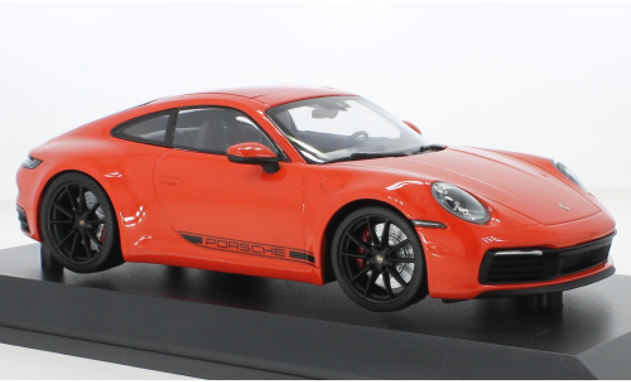 Porsche 992 4S 1/18 Minichamps 911  Carrera orange 2019 modellino in miniatura