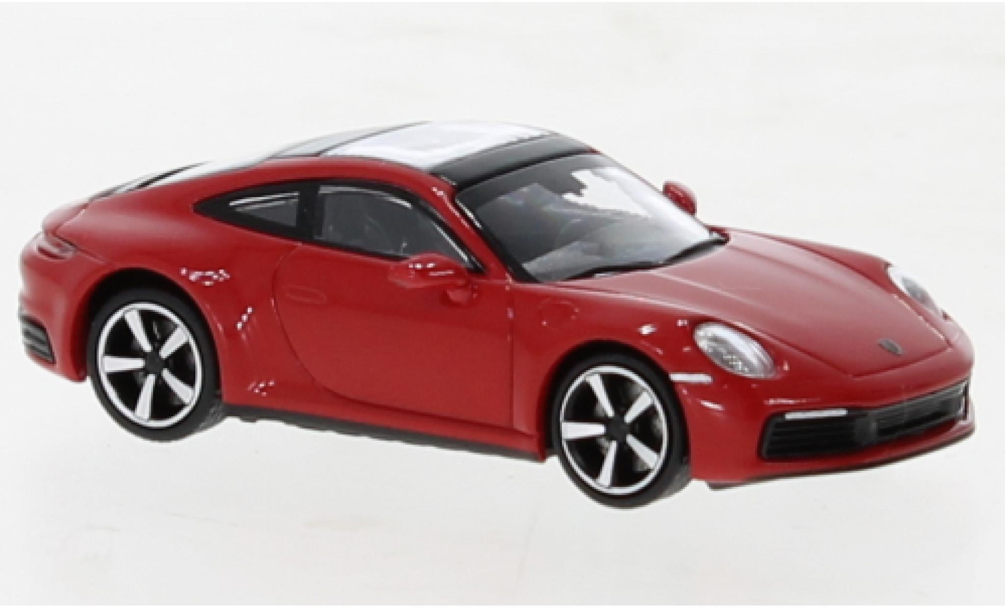 Porsche 992 4S 1/87 Minichamps 911  Carrera rosso 2019 modellino in miniatura