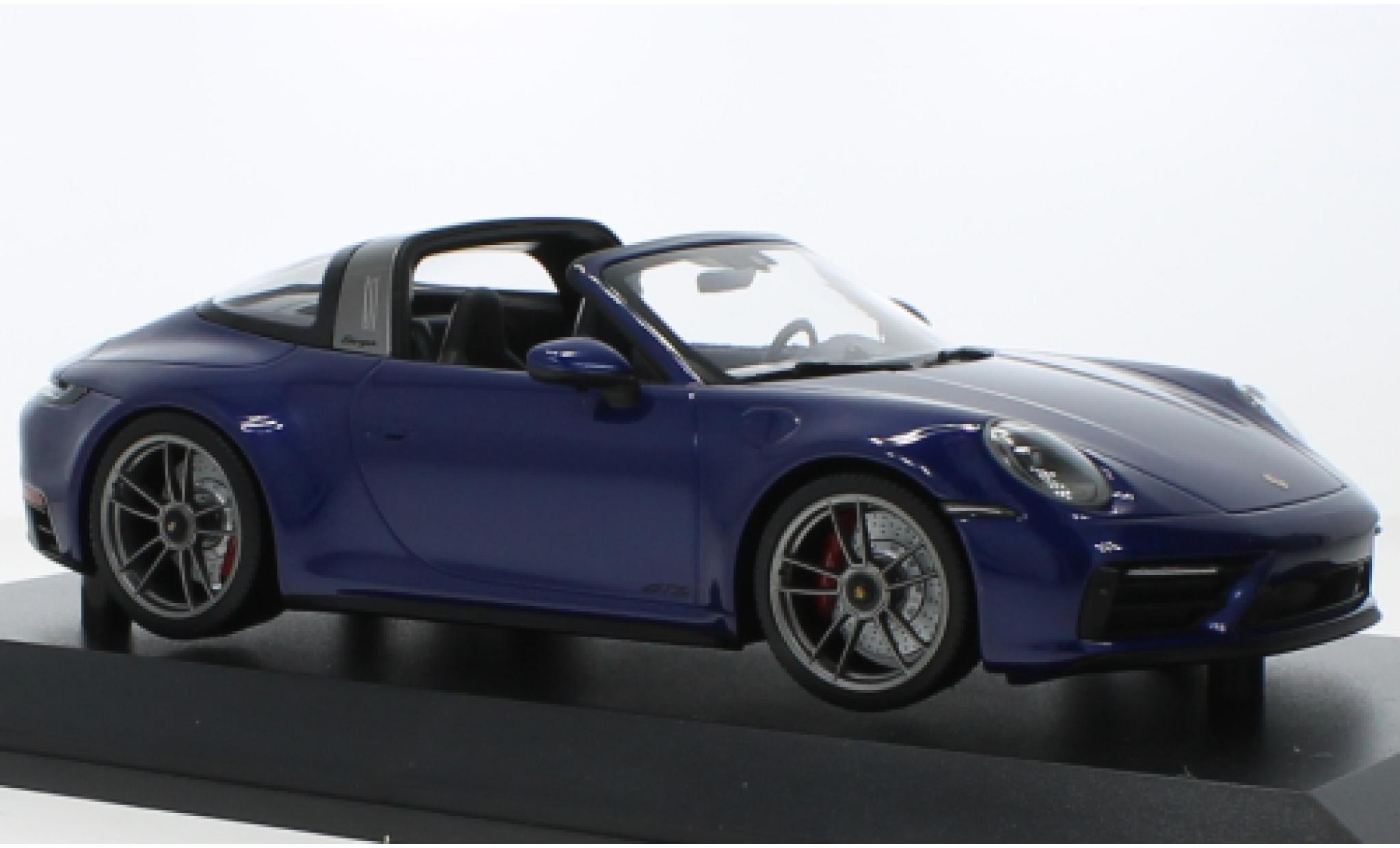 Porsche 992 Targa 1/18 Minichamps 911  4 GTS metallise blu 2021 modellino in miniatura