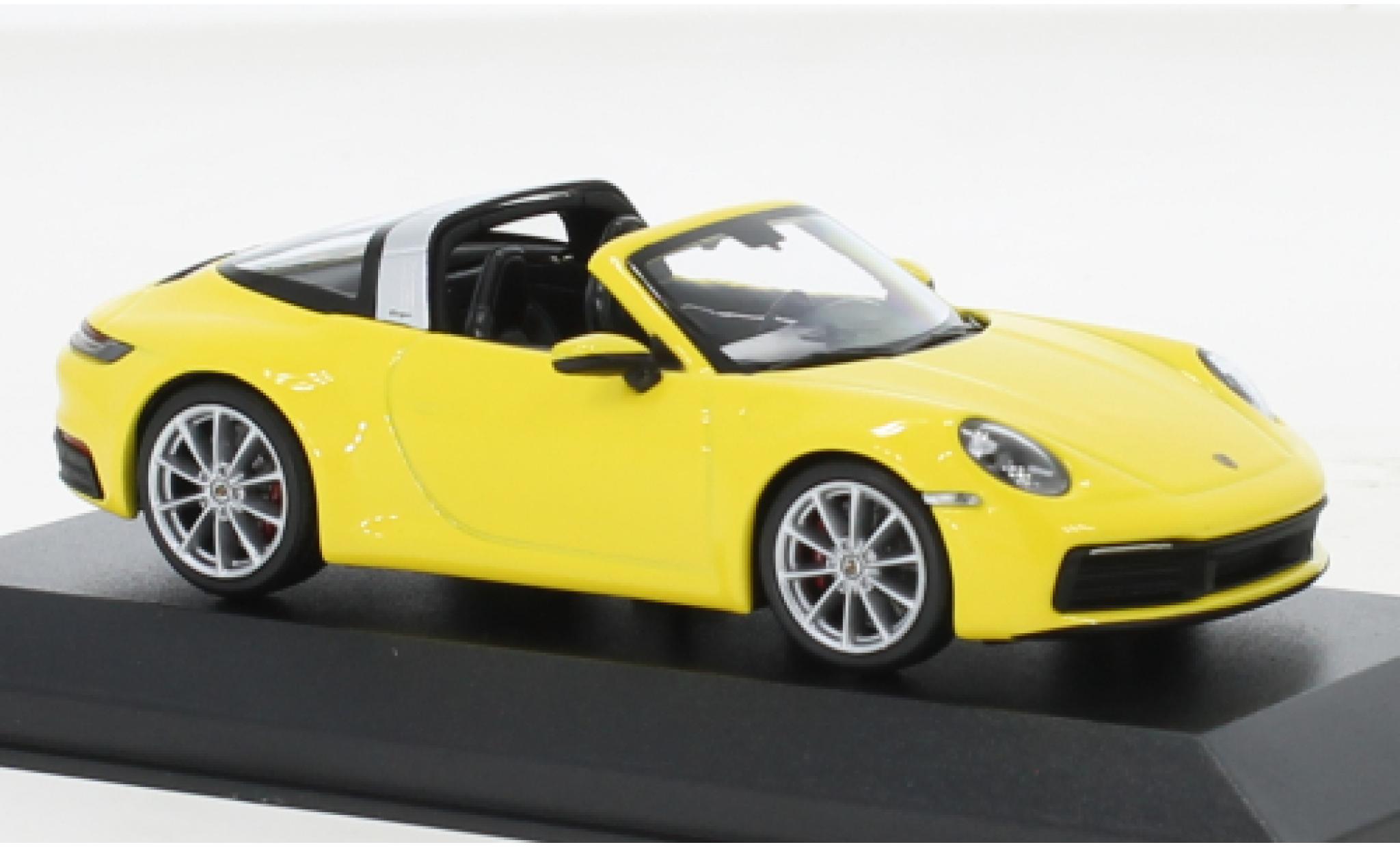 Porsche 992 Targa 1/43 Minichamps 911  4S giallo 2020 modellino in miniatura