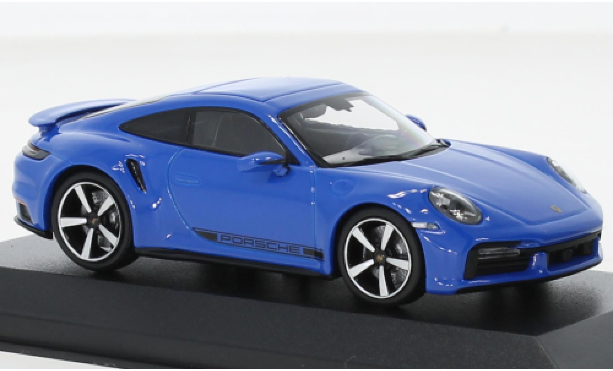 Porsche 992 Turbo s 1/43 Minichamps 911  Turbo S blu 2020 modellino in miniatura