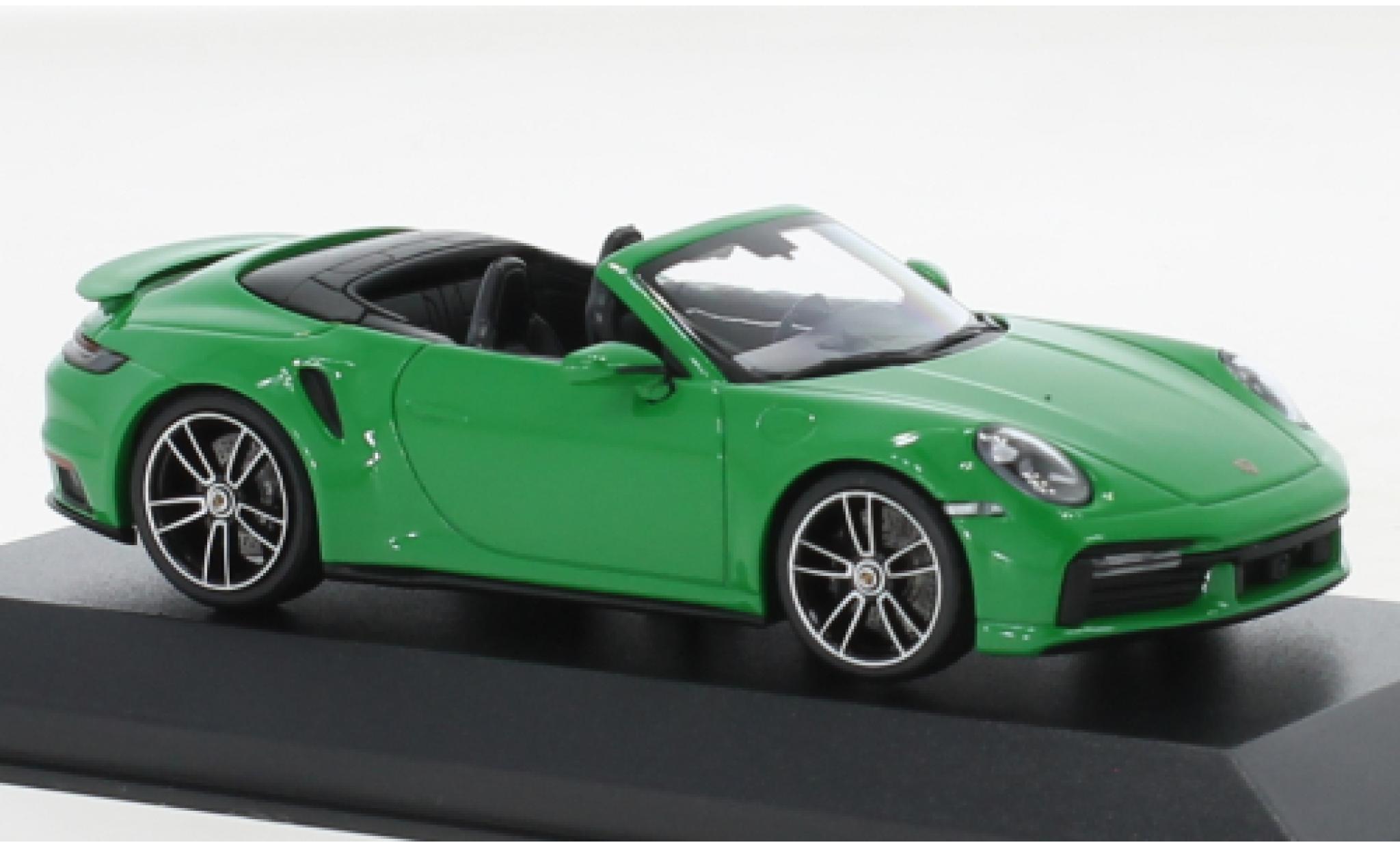 Porsche 992 Turbo s 1/43 Minichamps 911  Turbo S cabriolet verde 2020 modellino in miniatura