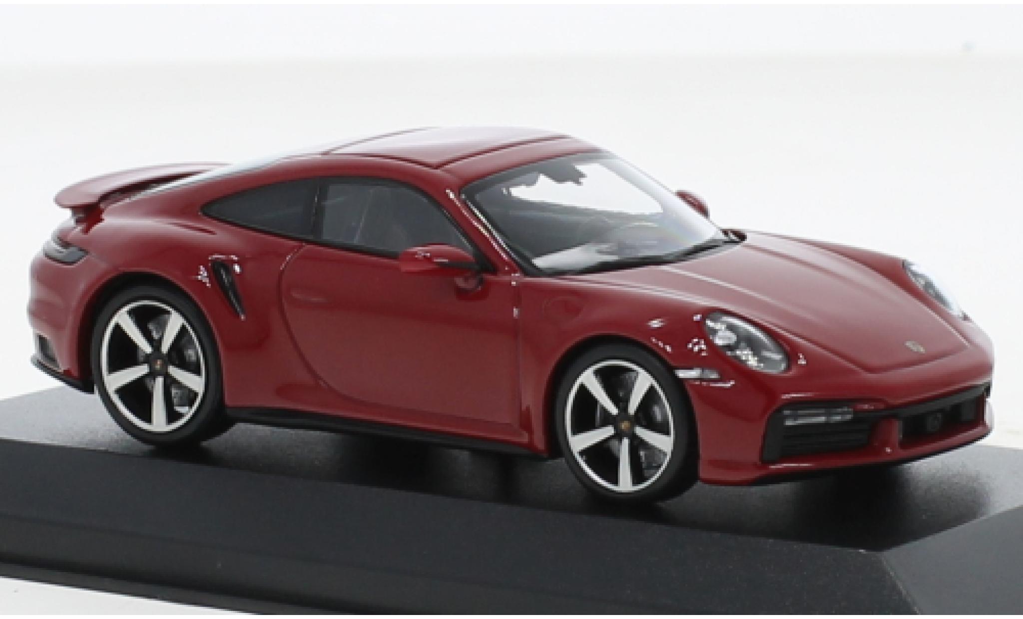 Porsche 992 Turbo s 1/43 Minichamps 911  Turbo S rosso foncé 2020 modellino in miniatura