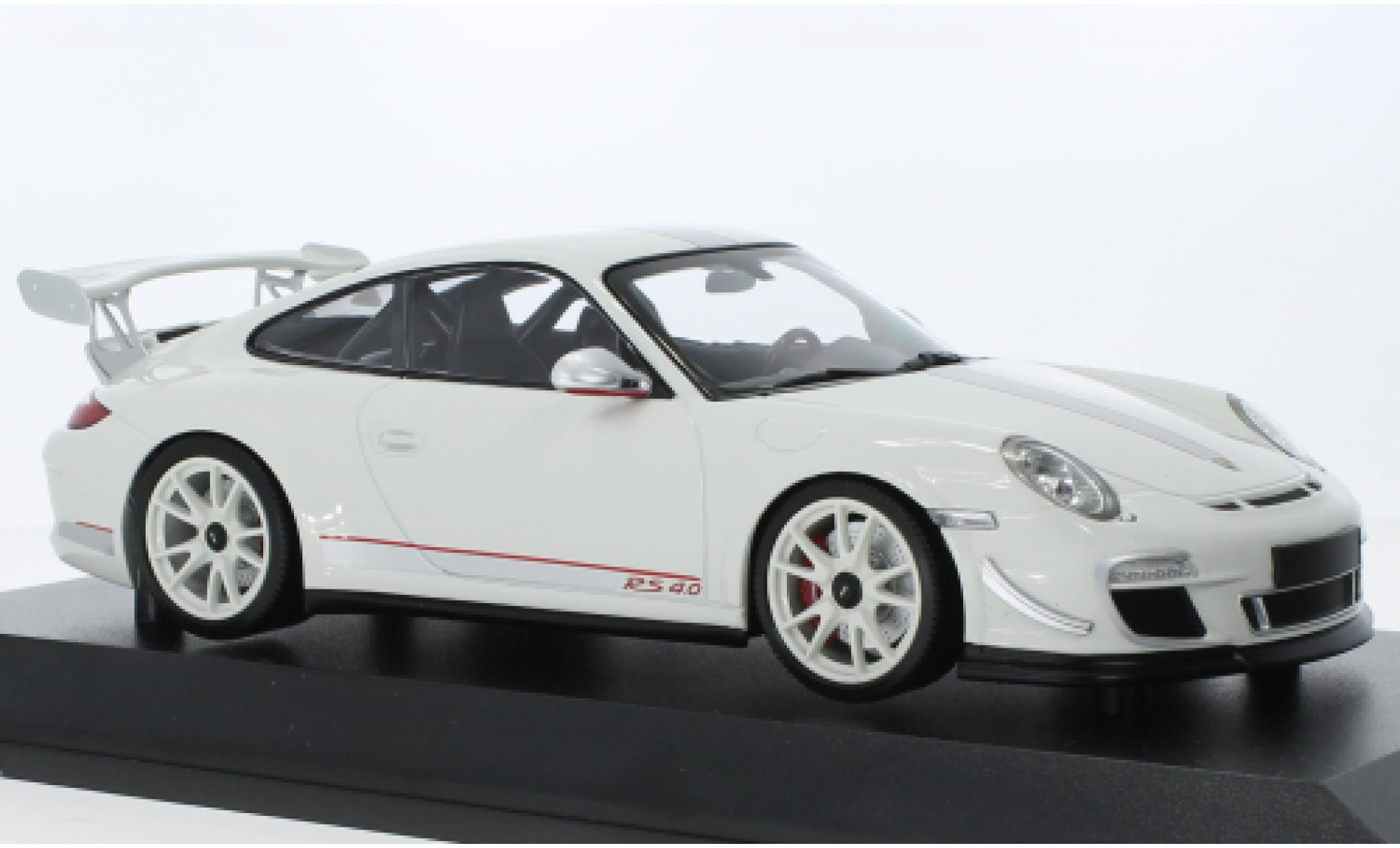 Porsche 997 GT3 RS 1/18 Minichamps 911 (/II) 4.0 bianco 2011 modellino in miniatura