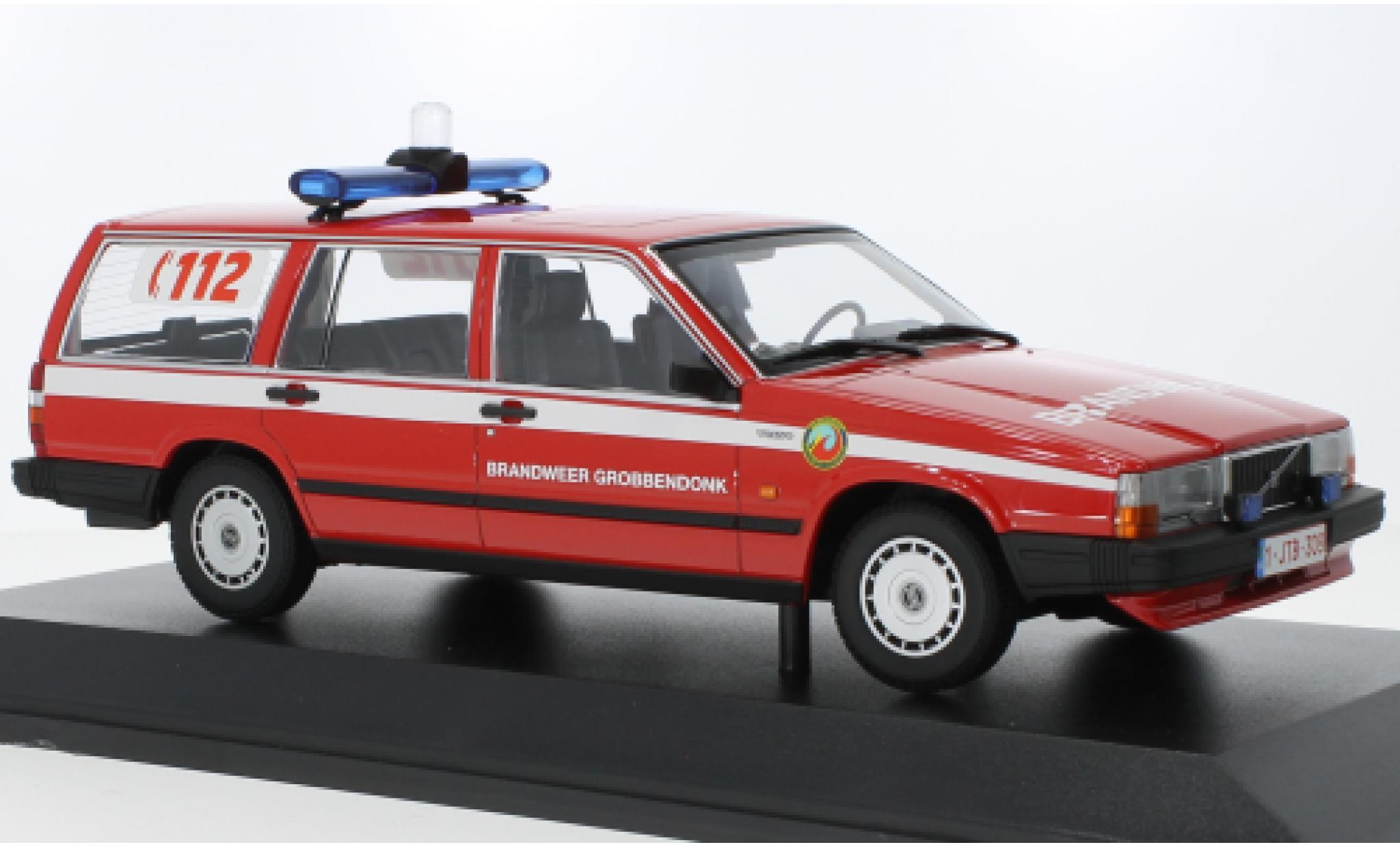 Volvo 740 1/18 Minichamps GL Break Brandweer Grobbendonk 1986 modellino in miniatura