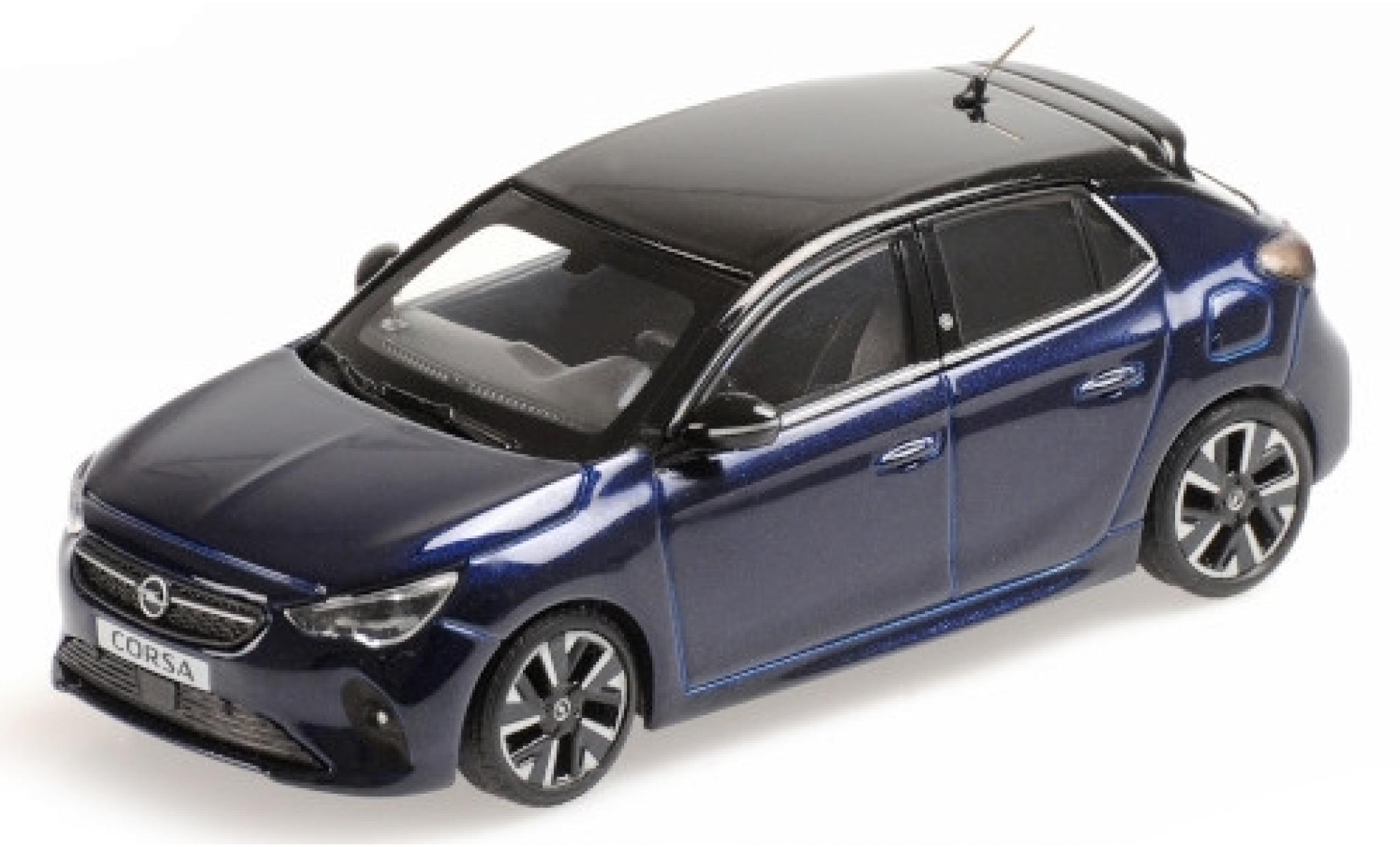 Opel Corsa 1/43 Minichamps E metallico blu/metallico nero 2019 modellino in miniatura