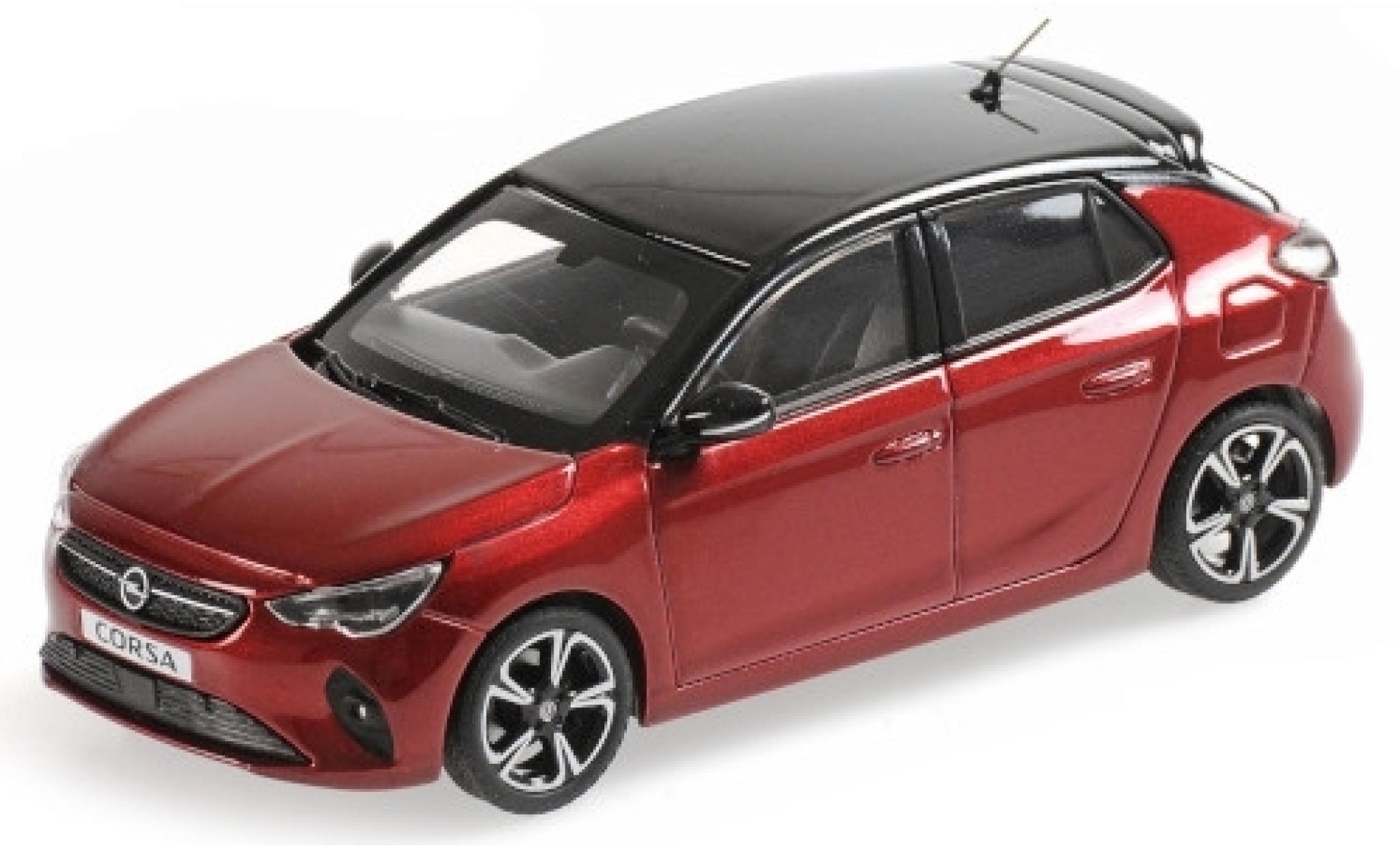 Opel Corsa 1/43 Minichamps metallico rosso/nero 2019 modellino in miniatura