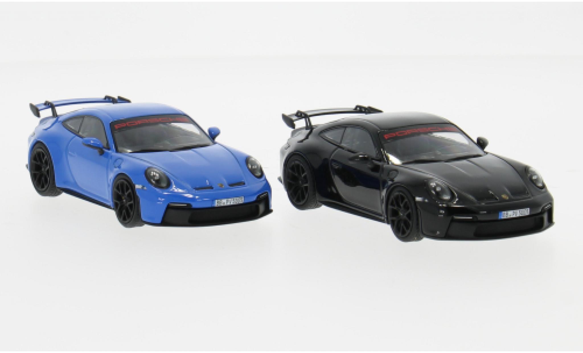 Porsche 992 GT3 1/43 Minichamps 2er Set: 911  blau/schwarz Sport Auto Collection 2021 1:43 modellino in miniatura