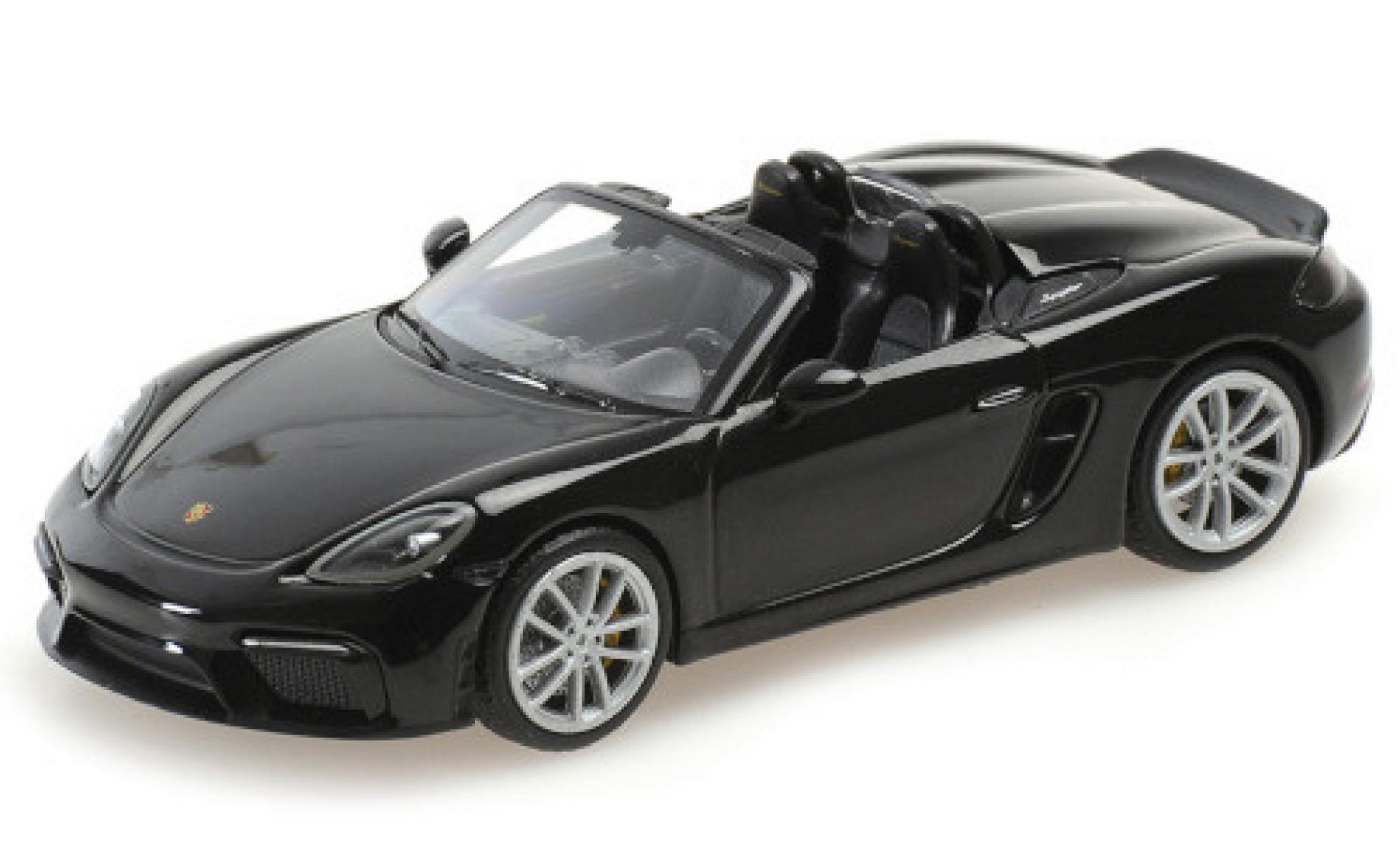 Porsche Boxster 1/43 Minichamps 718 Spyder (982) nero 2020 Softtop couché avec modellino in miniatura