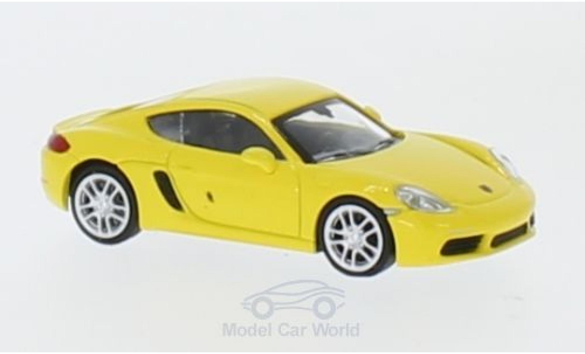 Porsche Cayman 1/87 Minichamps 718 giallo 2016 modellino in miniatura
