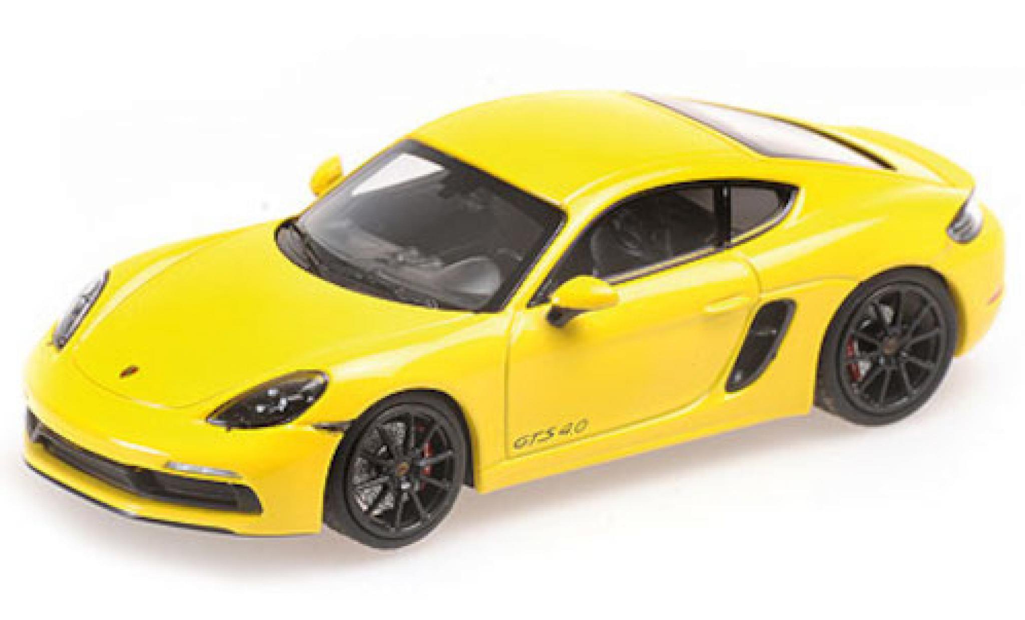 Porsche Cayman GTS 1/43 Minichamps 718 GTS (982) giallo 2020 modellino in miniatura