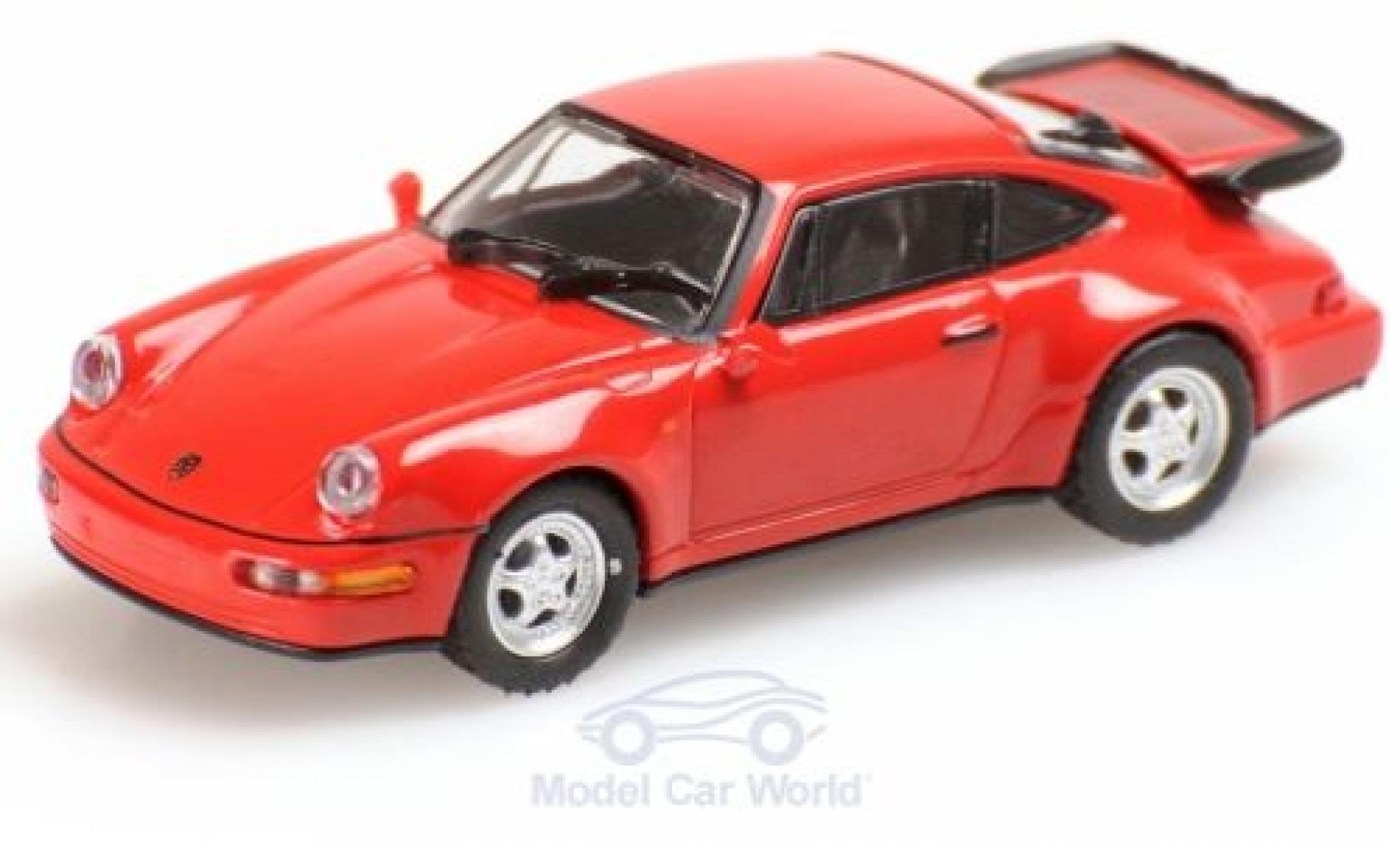 Porsche 964 Turbo 1/87 Minichamps 911 () Turbo rosso 1990 modellino in miniatura