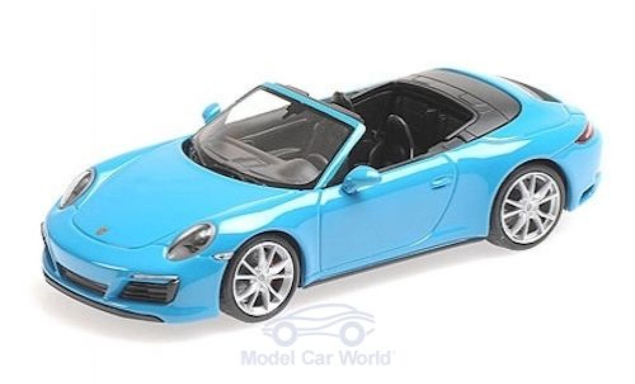 Porsche 991 1/43 Minichamps 911 (.2) Carrera 4 Cabriolet blu 2016 modellino in miniatura