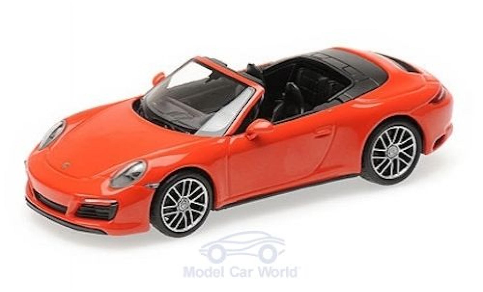 Porsche 991 4S 1/43 Minichamps 911 (.2) Carrera 4S Cabriolet orange 2016 modellino in miniatura