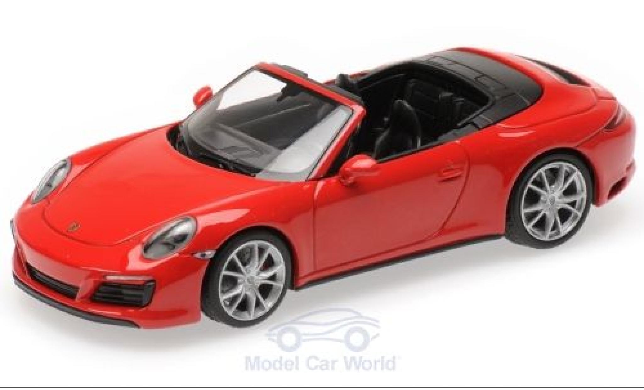 Porsche 991 4S 1/43 Minichamps 911 (.2) Carrera 4S Cabriolet rosso 2016 modellino in miniatura
