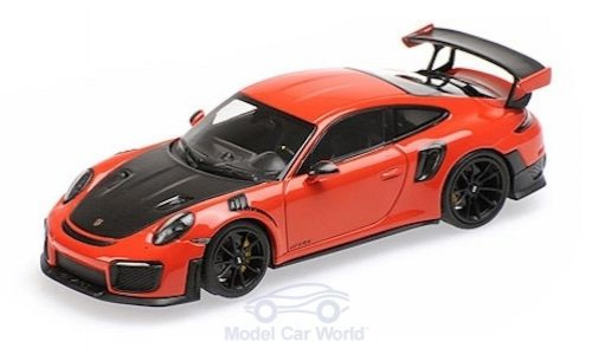 Porsche 991 GT2 RS 1/43 Minichamps 911 (.2) GT2 RS orange/nero 2018 modellino in miniatura