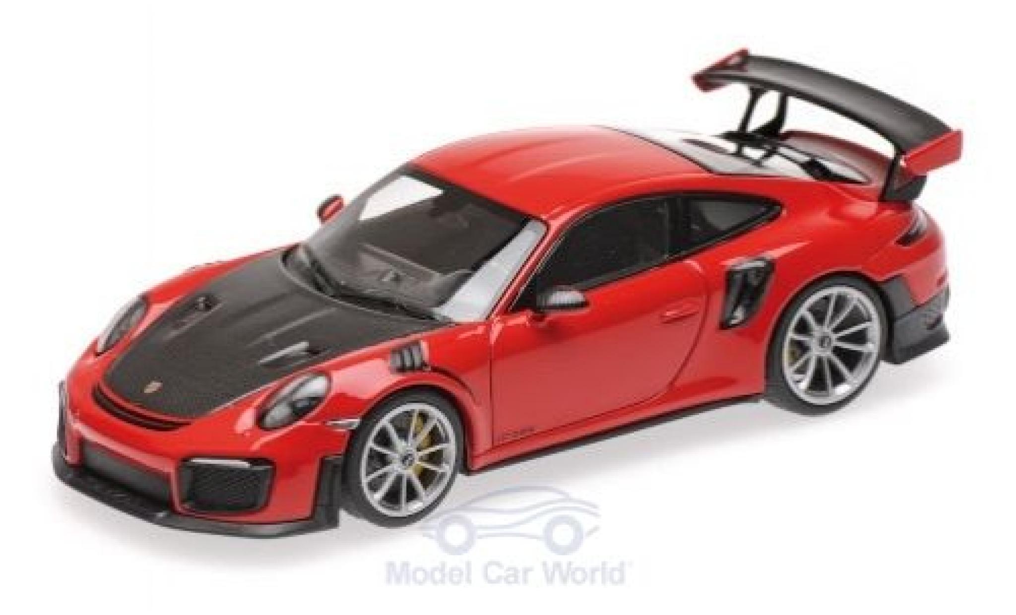 Porsche 991 GT2 RS 1/43 Minichamps 911 (.2) GT2 RS rosso/nero 2018 modellino in miniatura