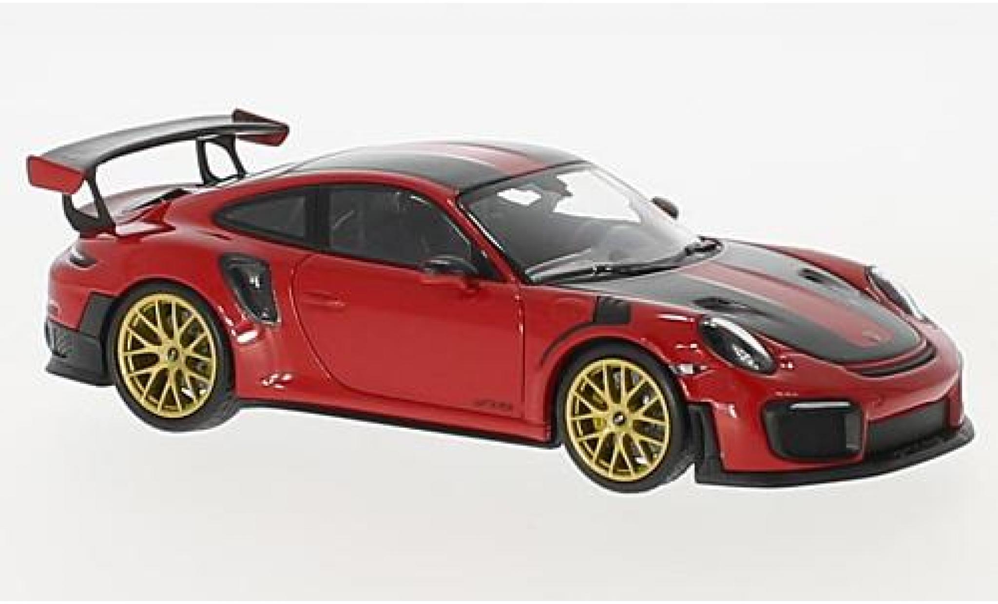 Porsche 991 GT2 RS 1/43 Minichamps 911 (.2) GT2RS rosso/carbon 2018 Weissachpaket modellino in miniatura